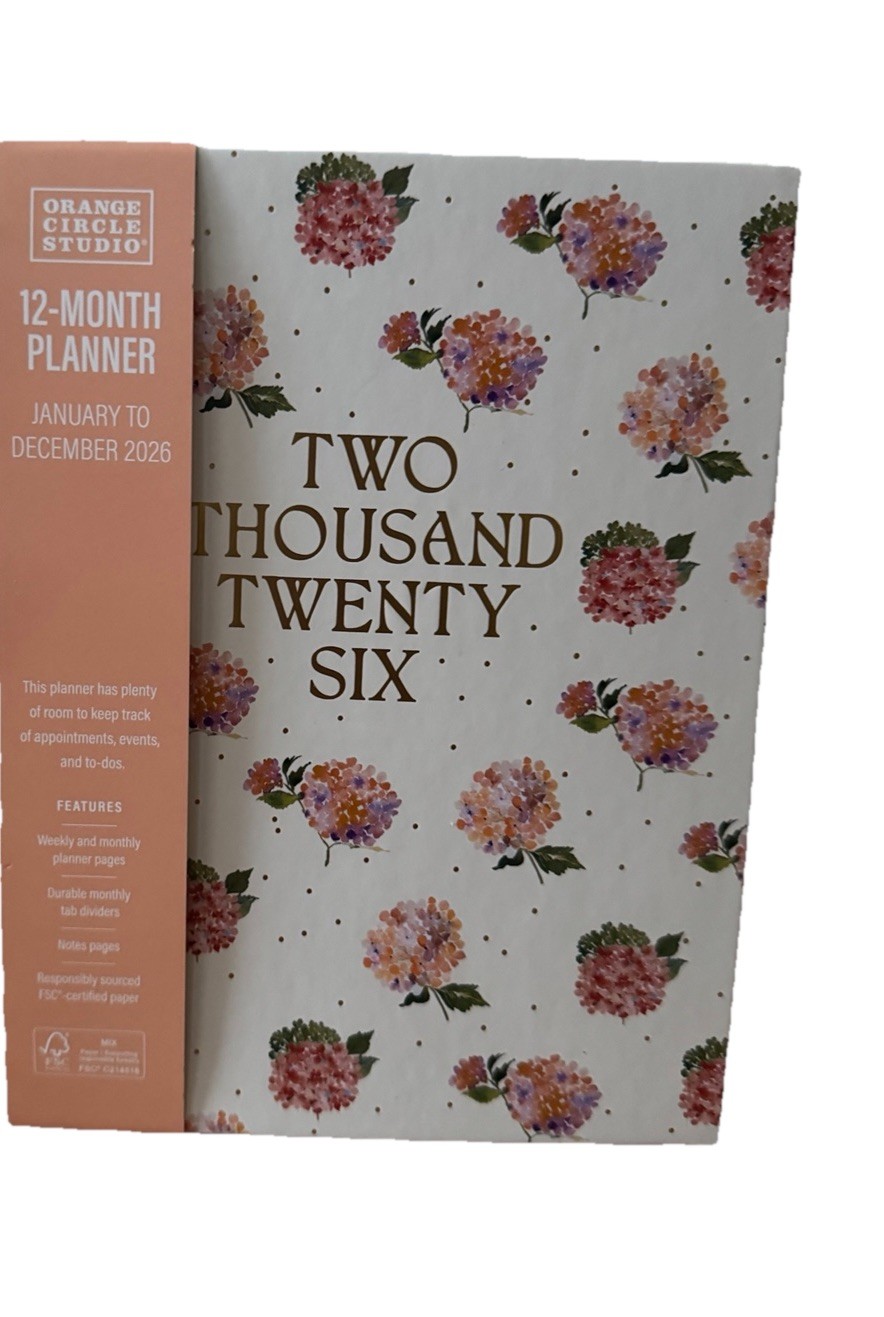 2026 Monthly Planner 12 months Planner Orange Circle Studio 8×7” Jan- Dec 2026