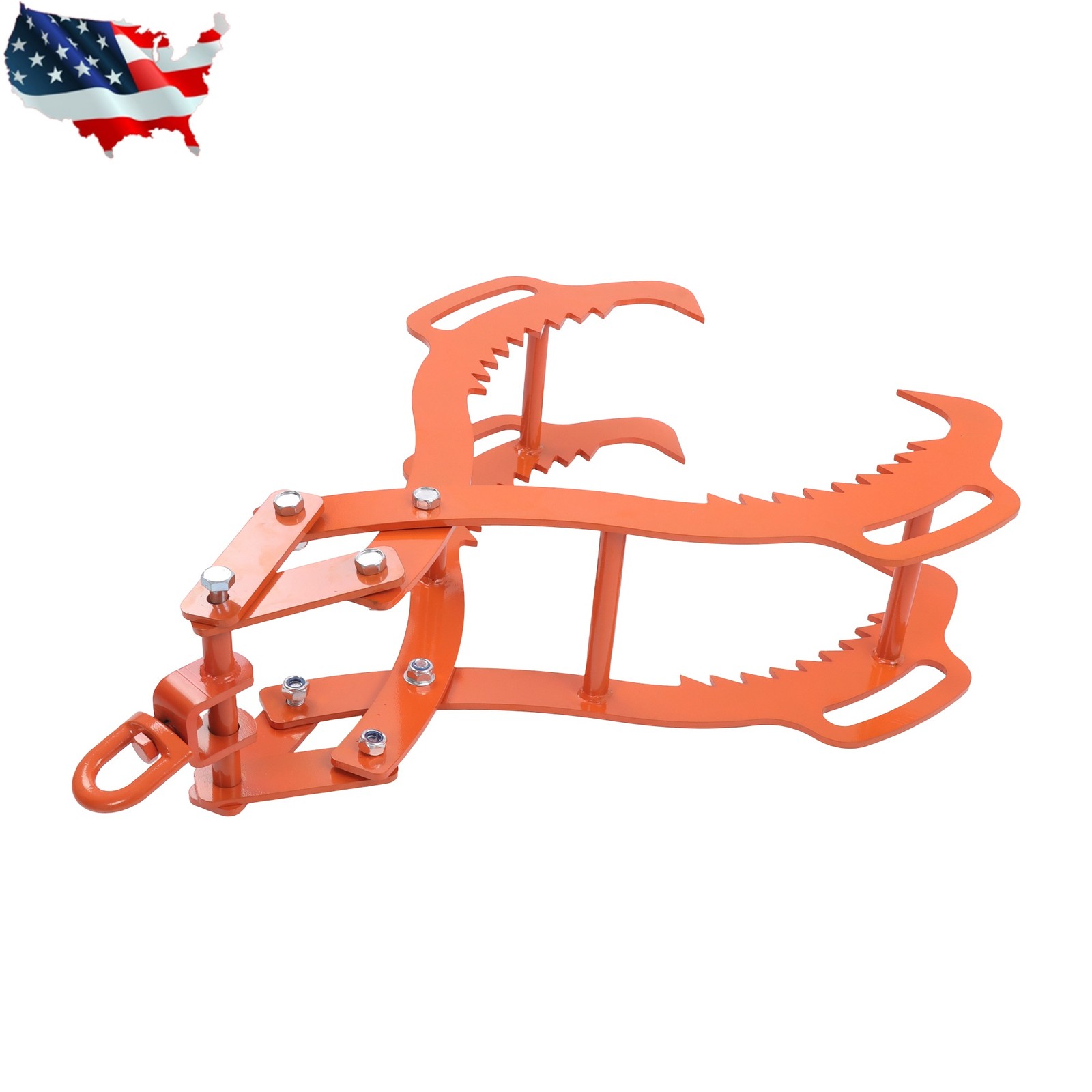 36 Inch Log Lifting Tongs Heavy Duty Steel 4 Serrated Claw Swivel Dragging Tongs