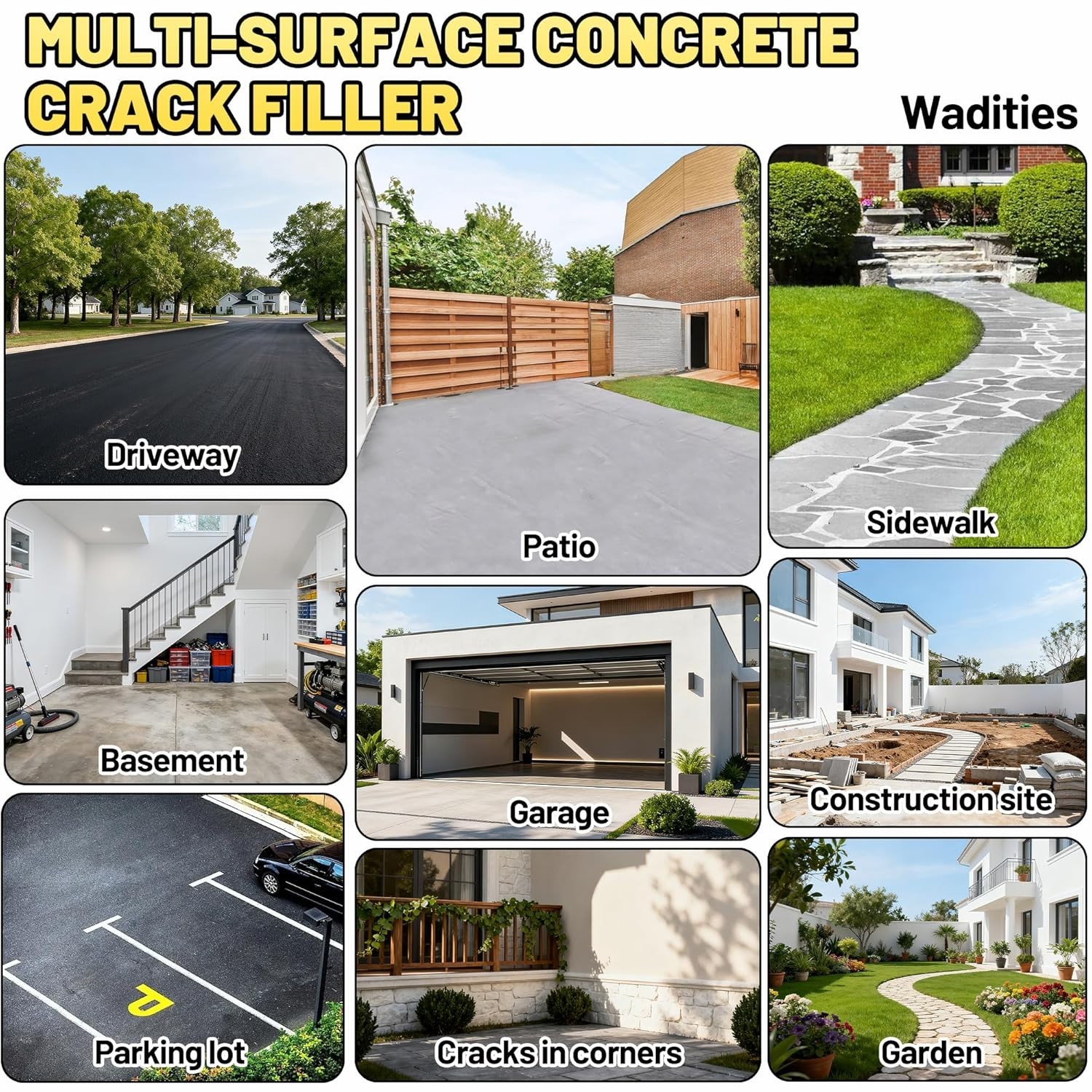 Fast-Drying 8LB Concrete Repair Sealant – Waterproof & High Elasticity Formula