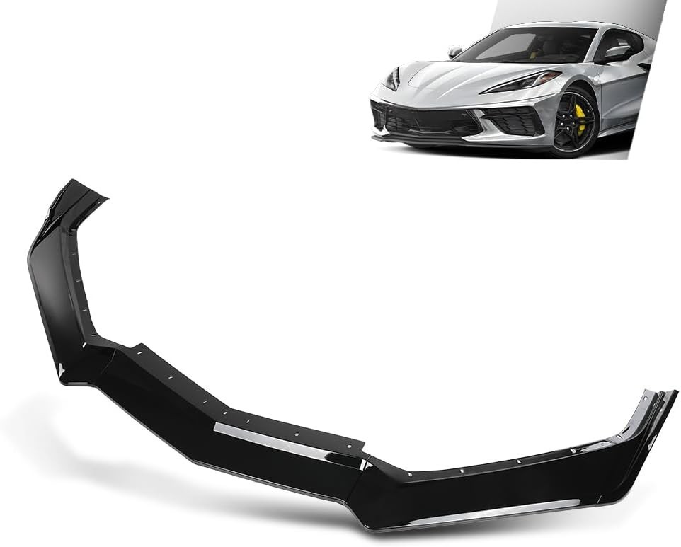 Front Bumper Lip Splitter Compatible Chevy Corvette C8 All Model 2020-2024 Black