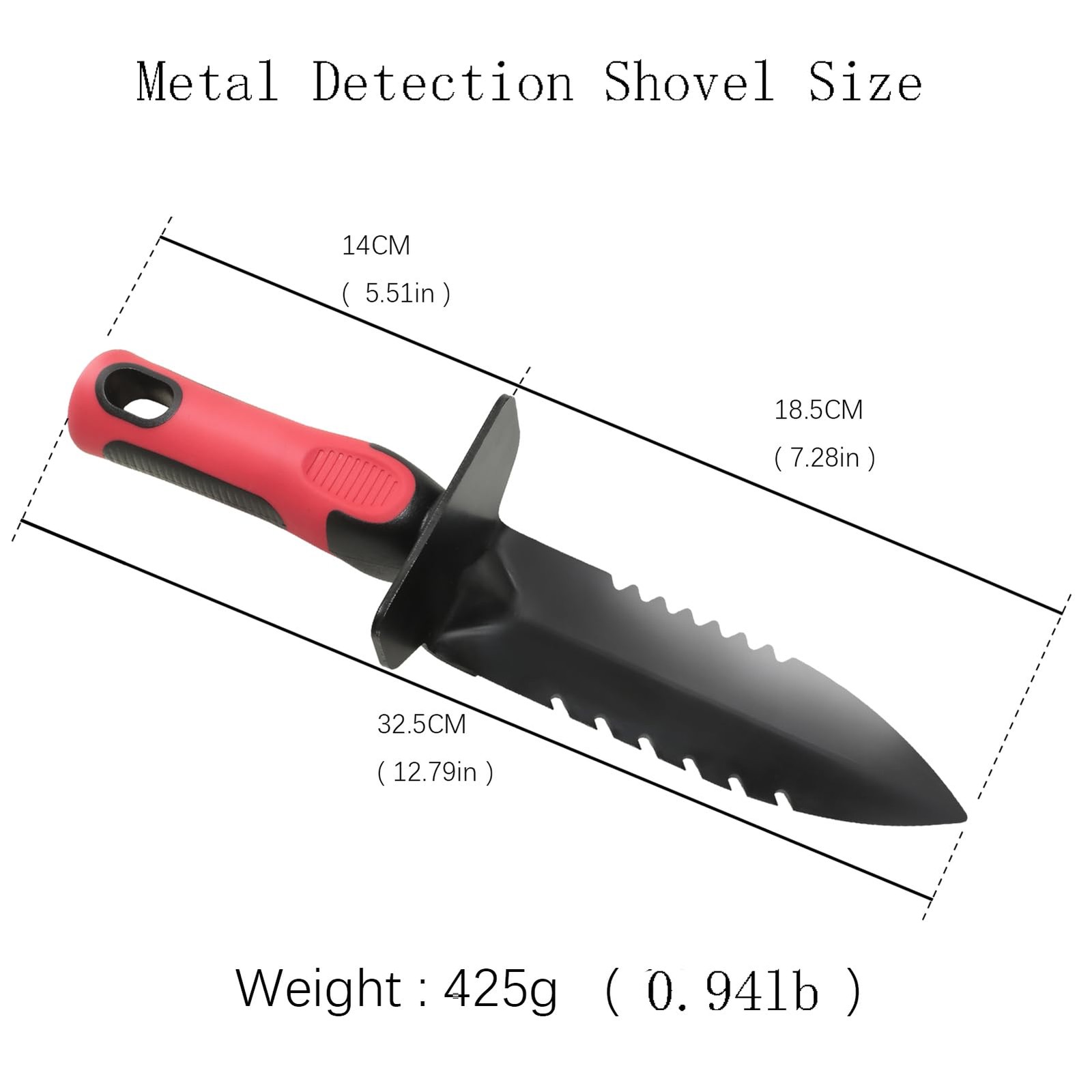 Metal Detecting Shovel with Carry Sheath, Heavy Duty Double Serrated Edge Met…