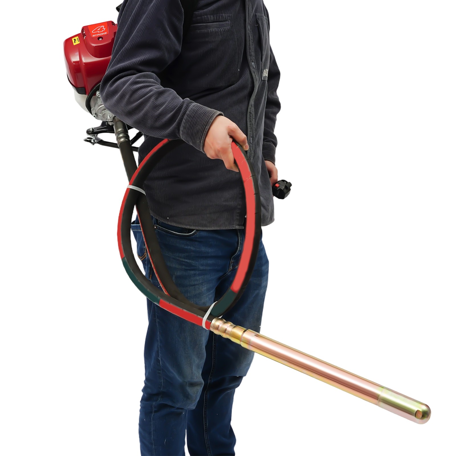 4 Stroke 1.4HP Concrete Vibrator Backpack Vibrator Portable Concrete Vibrator