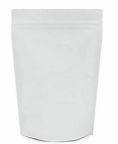 500 Large ( 9″ x 13″ x 4″ 50oz* ) Matte White Stand Up Zip Lock Bags Pouches