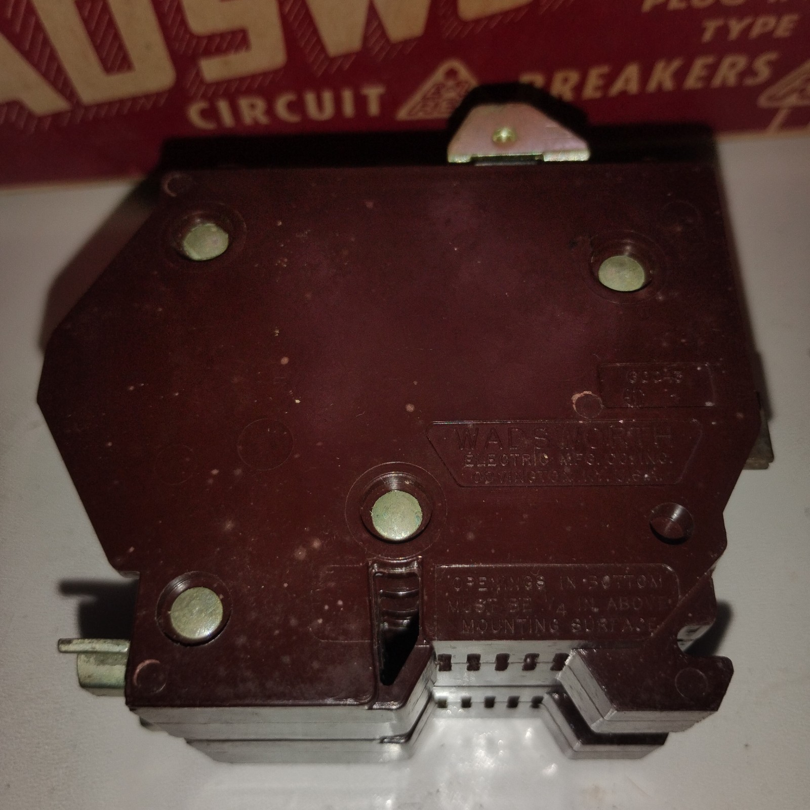 Wadsworth Type B 4-Pole Quad 30 Amp Circuit Breaker NOS Has Tamper Filling