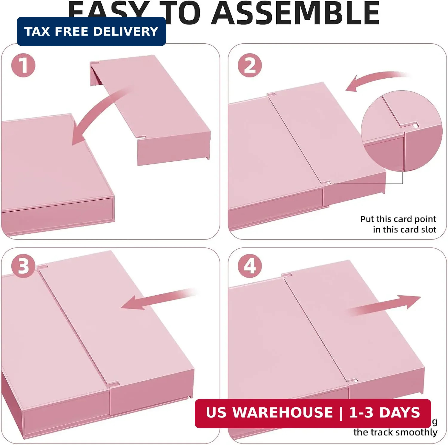 Marbrasse Expandable Desk Drawer Organizer, Clear Plastic Drawer Organizer Tray