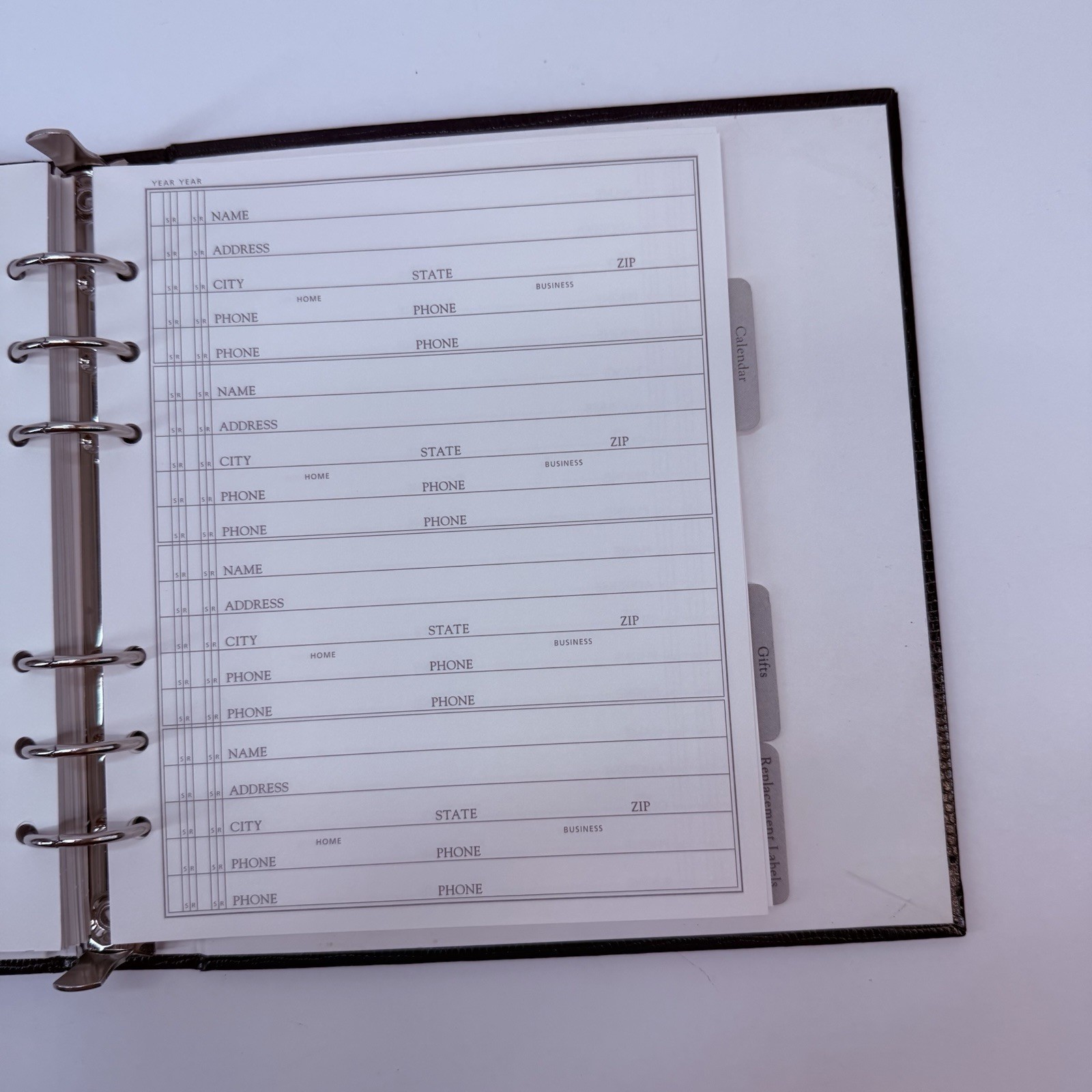Hallmark Classic Address Book Simulated Leather Ringbound Divided Sections