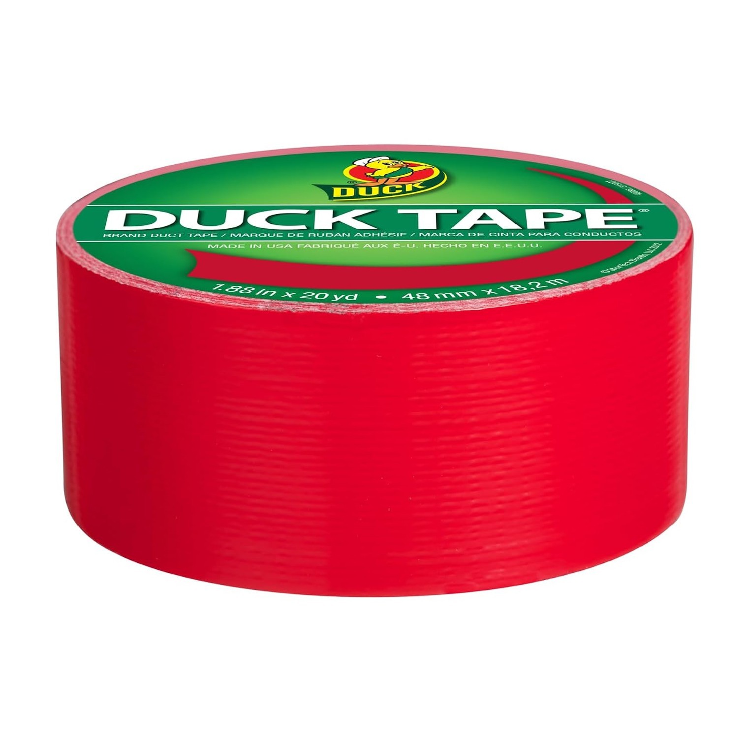 Duck Brand 1265014 Color Duct Tape, Red, 1.88 Inches x 20 Yards, Single Roll