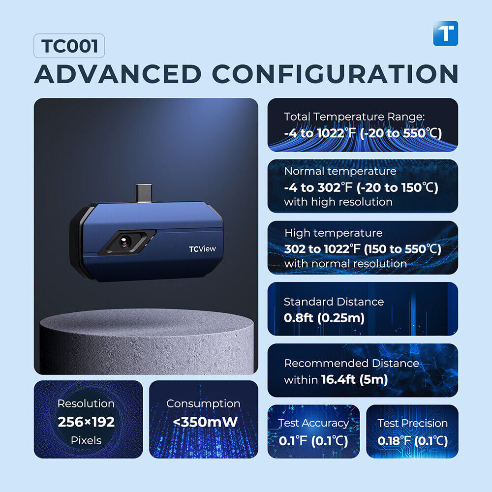 TOPDON TC001 256×192 IR Thermal Imager Optimize Temperature Accuracy ForAndroid