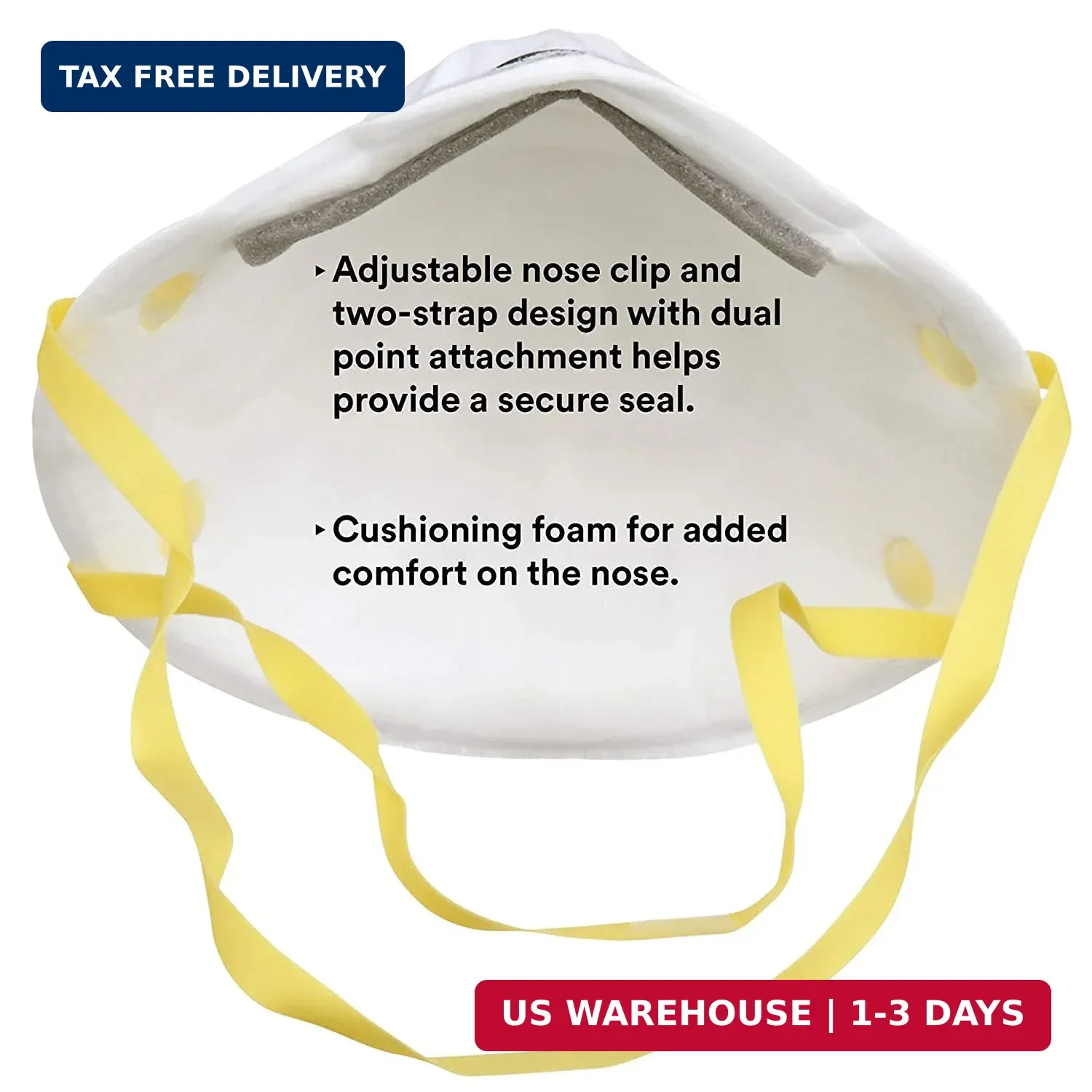 3M 8210 Particulate Respirator, N95, Pack of 20 Disposable Respirators, NIOSH AP
