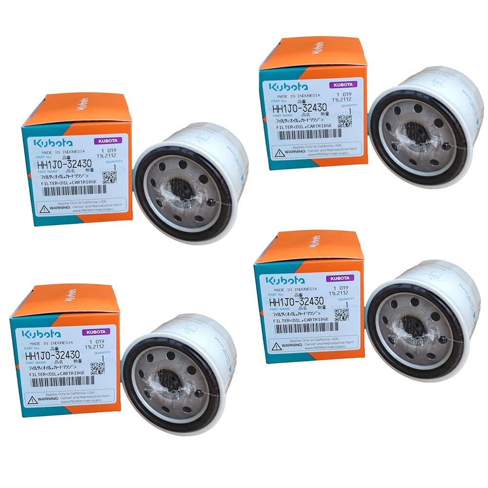 Genuine OEM Kubota HH1J0-32430 Oil Filter (Replaces HH150-32430) – 4 PACK