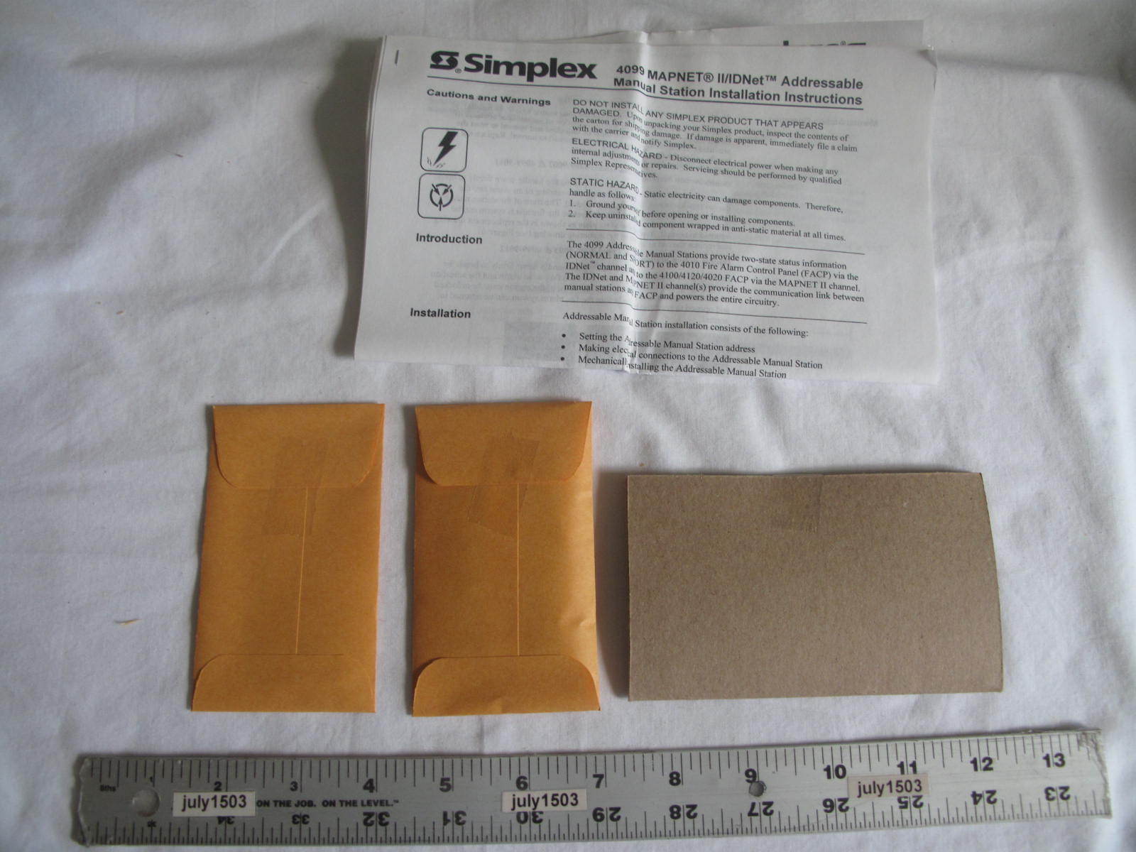 (1) NEW Simplex 4099-9002 Addressable Fire Alarm Pull Station Assembly