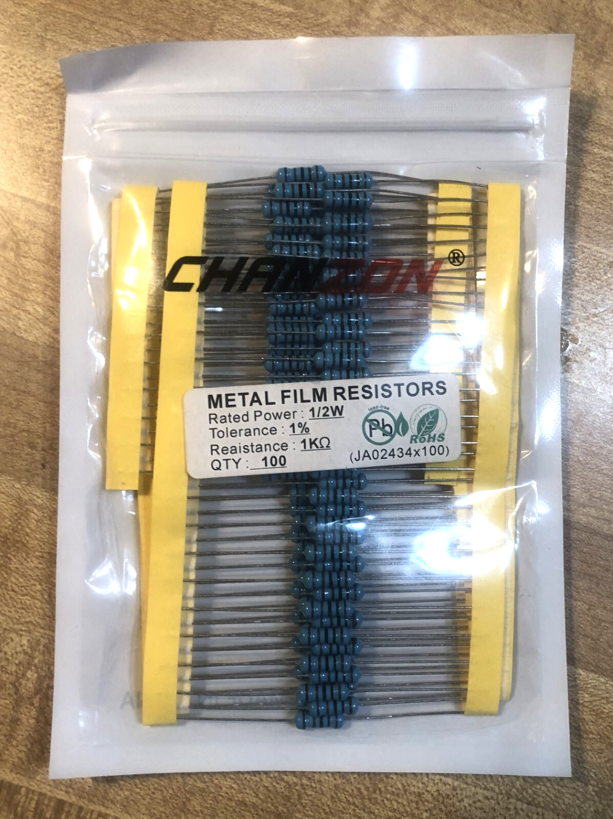 100Pcs 1/2W (0.5W)390Ω Ohm Metal Film Fixed Resistor 0.01 ±1% Tolerance 390 R MF
