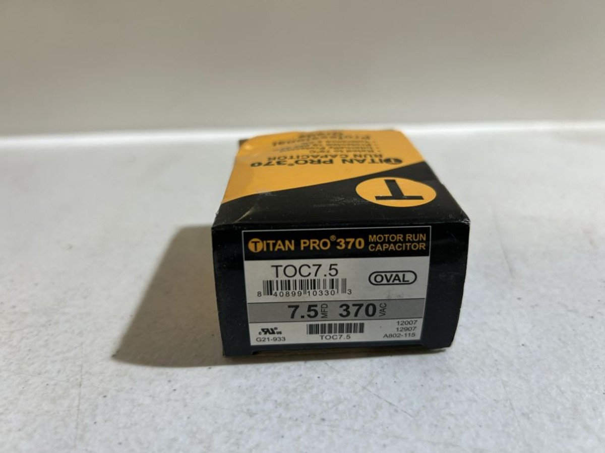 Titan Pro TOC7.5 Run Capacitor 7.5 MFD 370V Oval