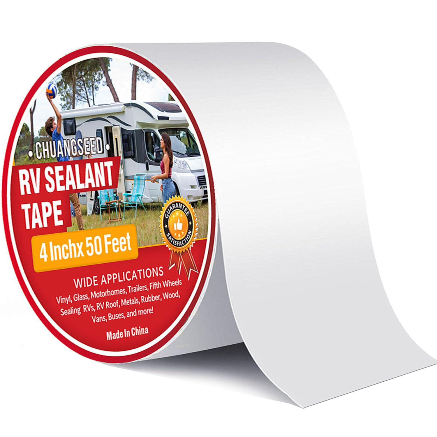 RV Roof Tape White, 4 Inch X 50 Feet, RV Sealant Tape, Roof Patch Repair Tape fo