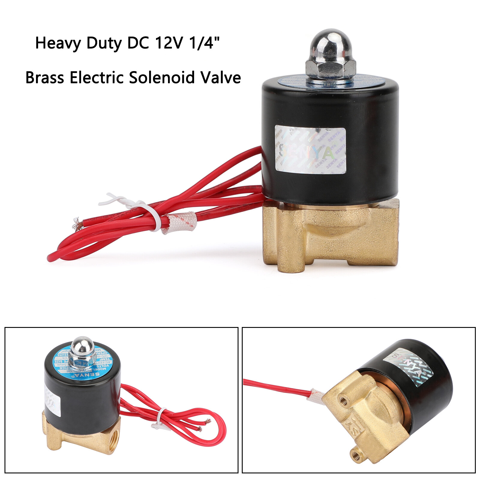 1/4″ AC 220V Brass Normally Closed Electric Solenoid Valve BSP Gas Water Air N/C