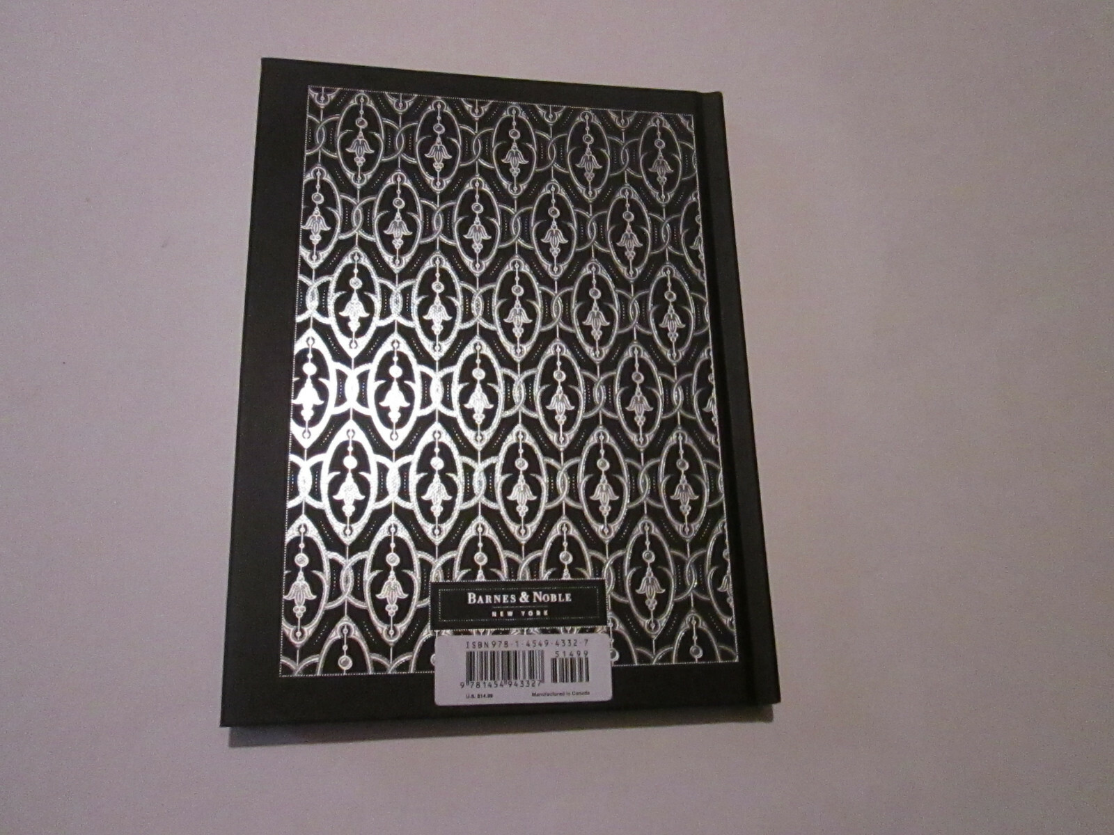 Blank Book Journal Black with Silver Embossed Design Barnes & Noble NEW UNUSED