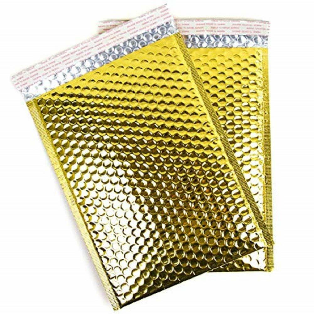 100 #2 8.5×12 Glamour Metallic Gold Poly Bubble Shipping Mailers Envelopes Bags