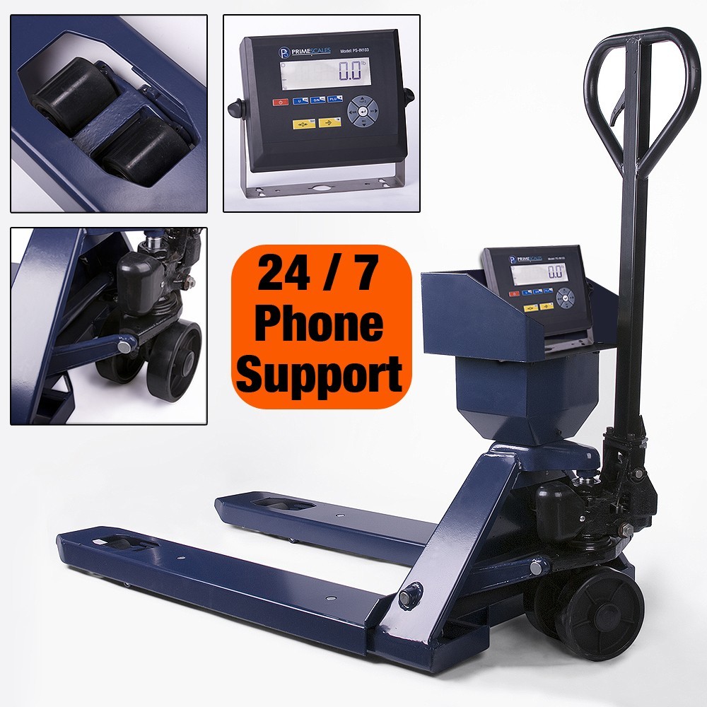 5 Year Warranty Pallet Jack Scale with Built-in PRINTER 5,000 x 1 lb Capacity