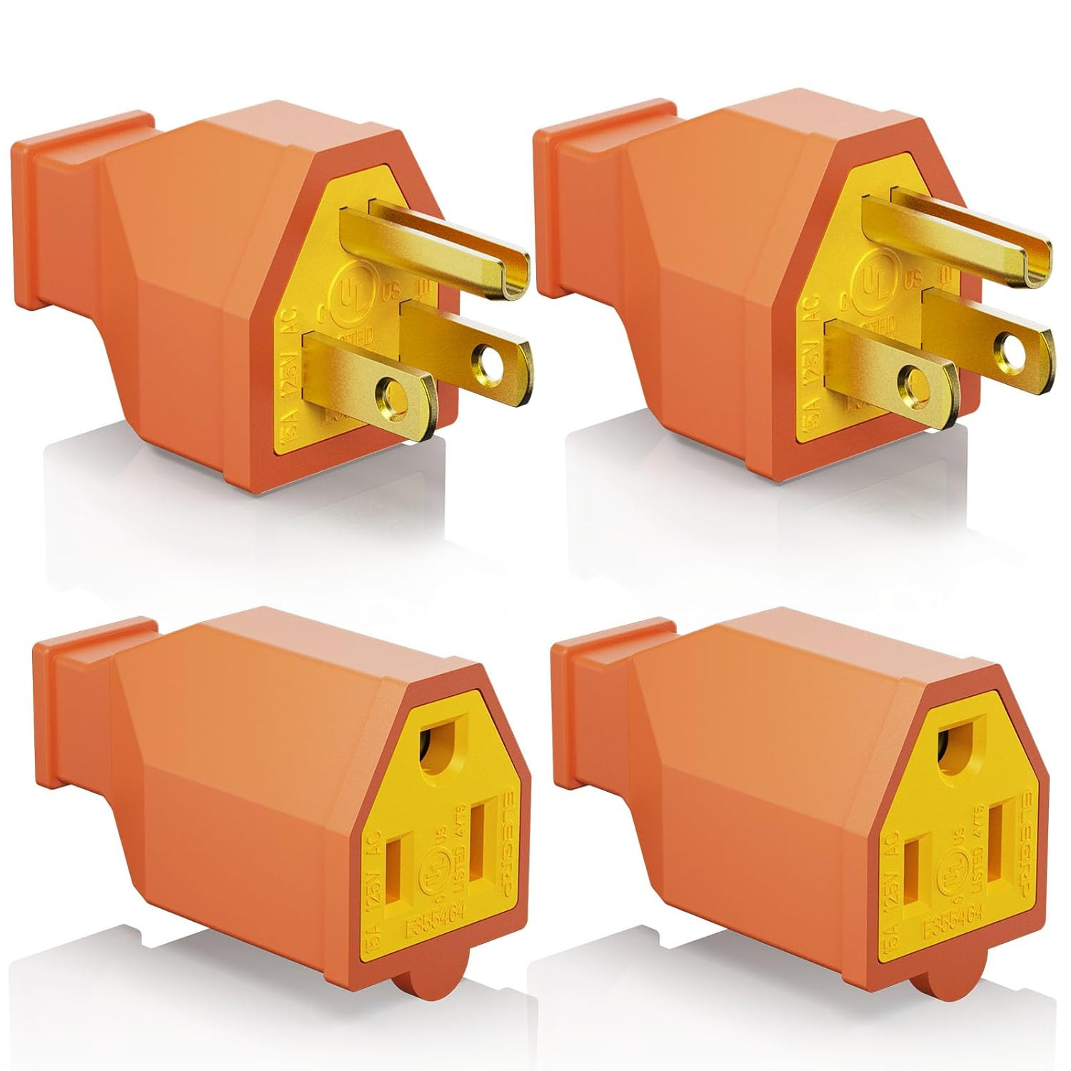 Extension Cord Ends – Male and Female Replacement Plug and Connector Set