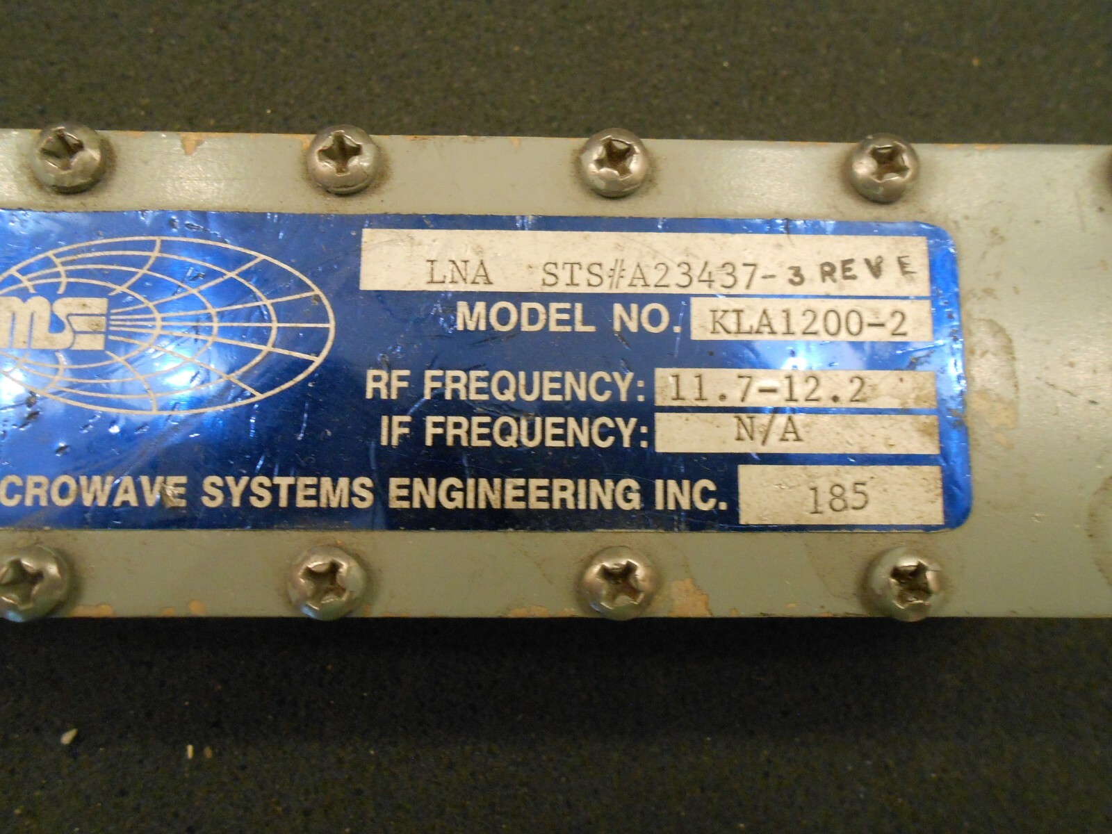 KU BAND LNA, MSE, MODEL KLA 1200-2. 11.7-12.2 GHz.