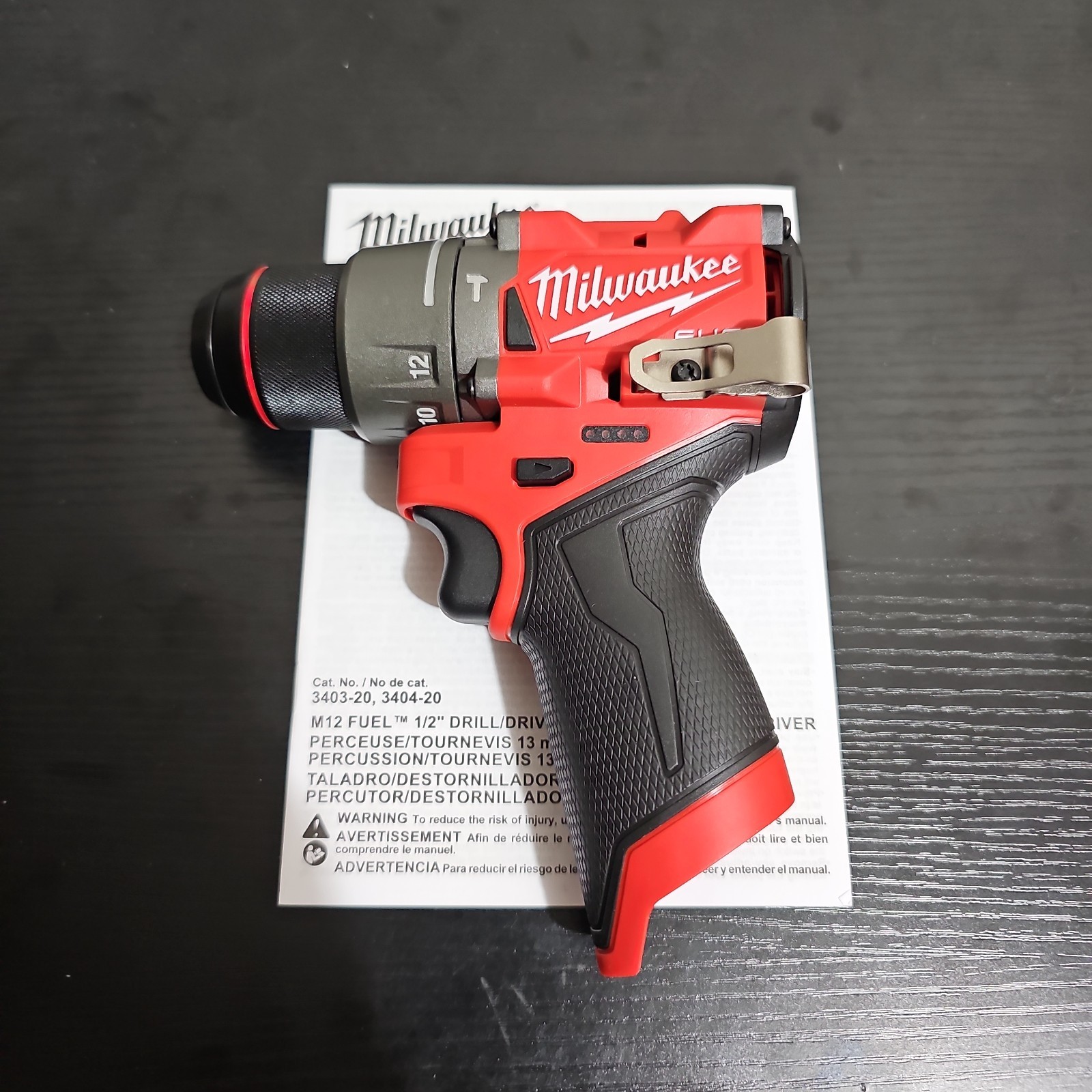 Milwaukee M12 Hammer Fuel Brushless Drill Driver Gen 3 3404-20 1/2″ Tool Only