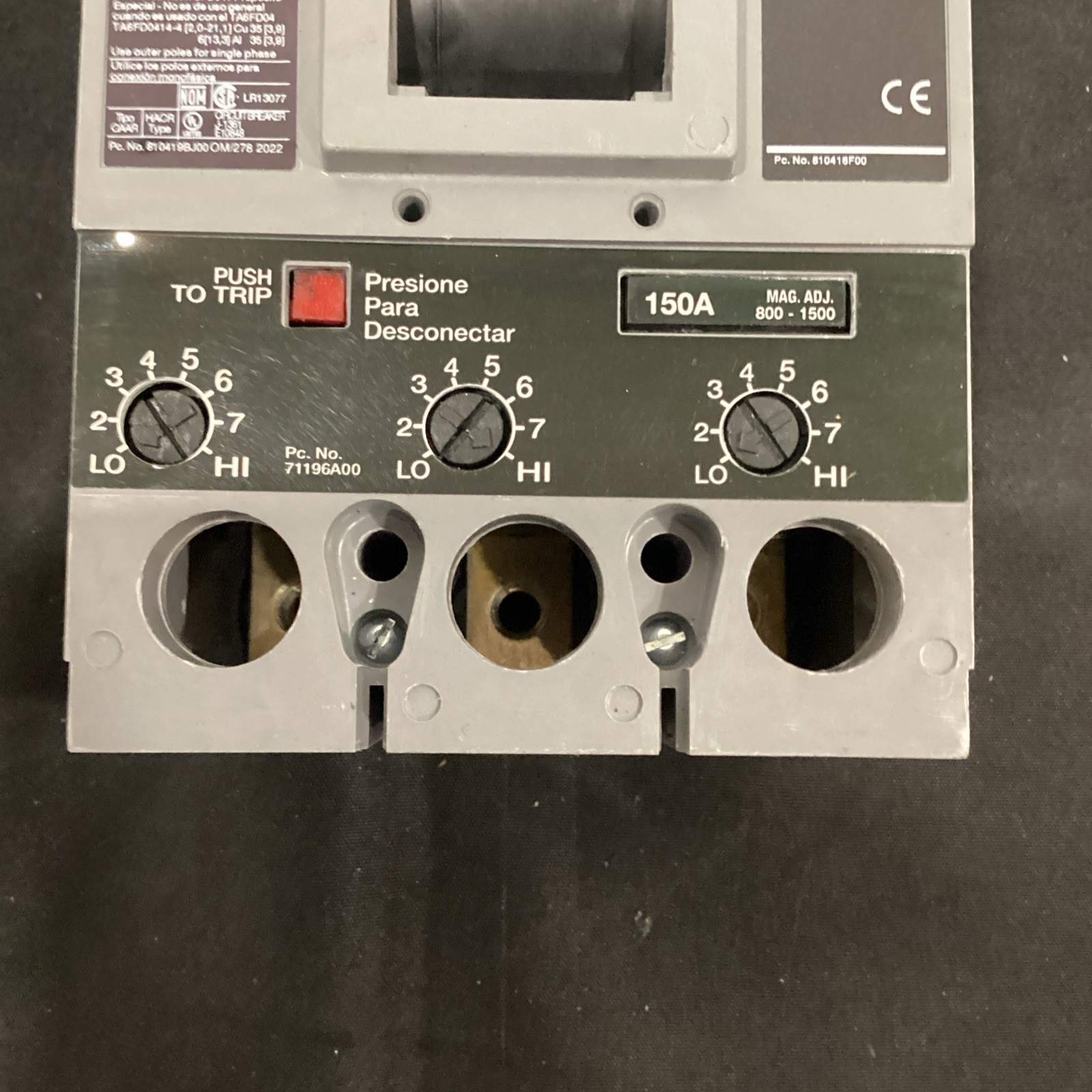 Siemens Sentron Molded Case 600V 150A Circuit Breaker FXD63B150