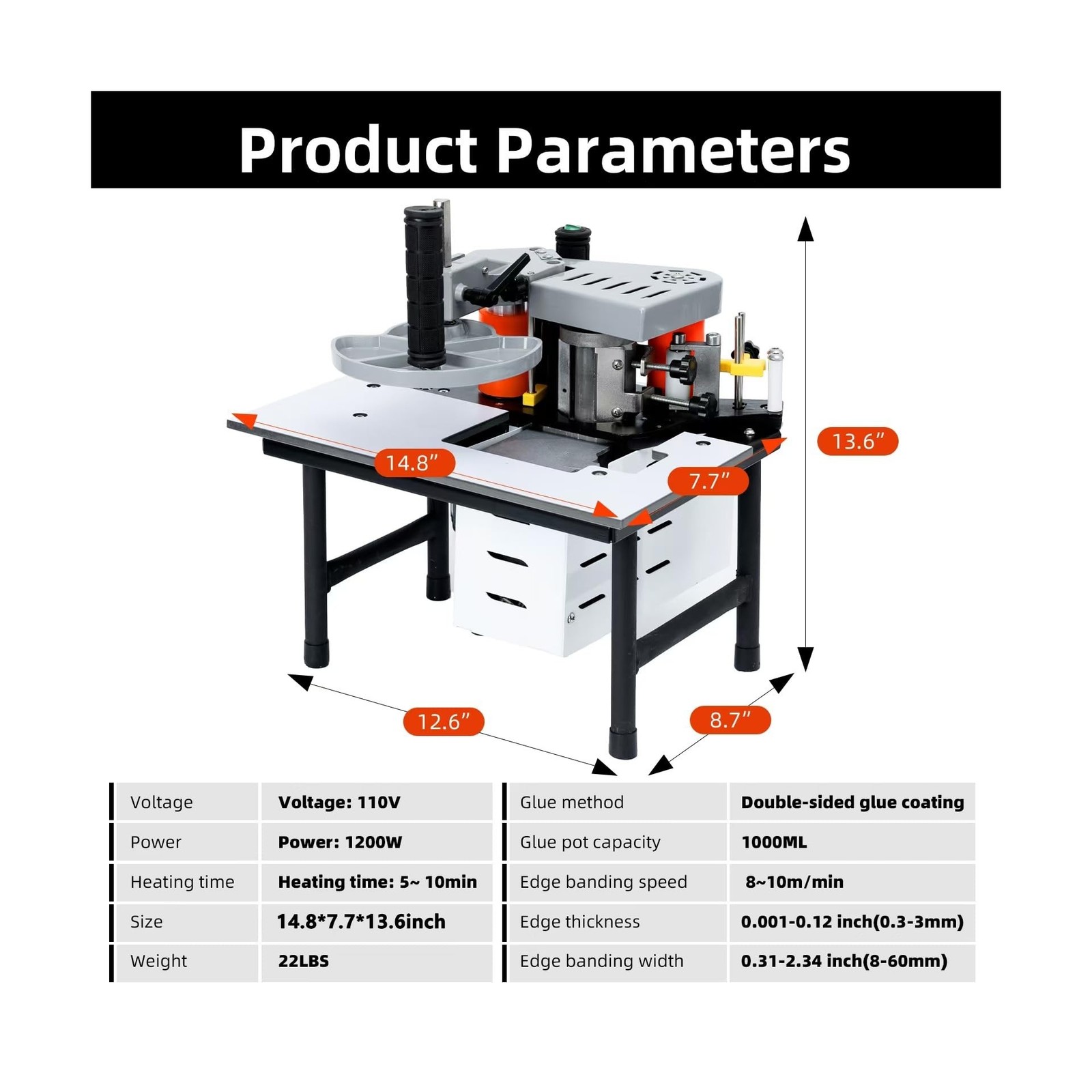 Edge Bander – Portable Edge Banding Machine, Straight & Curve Line, Double