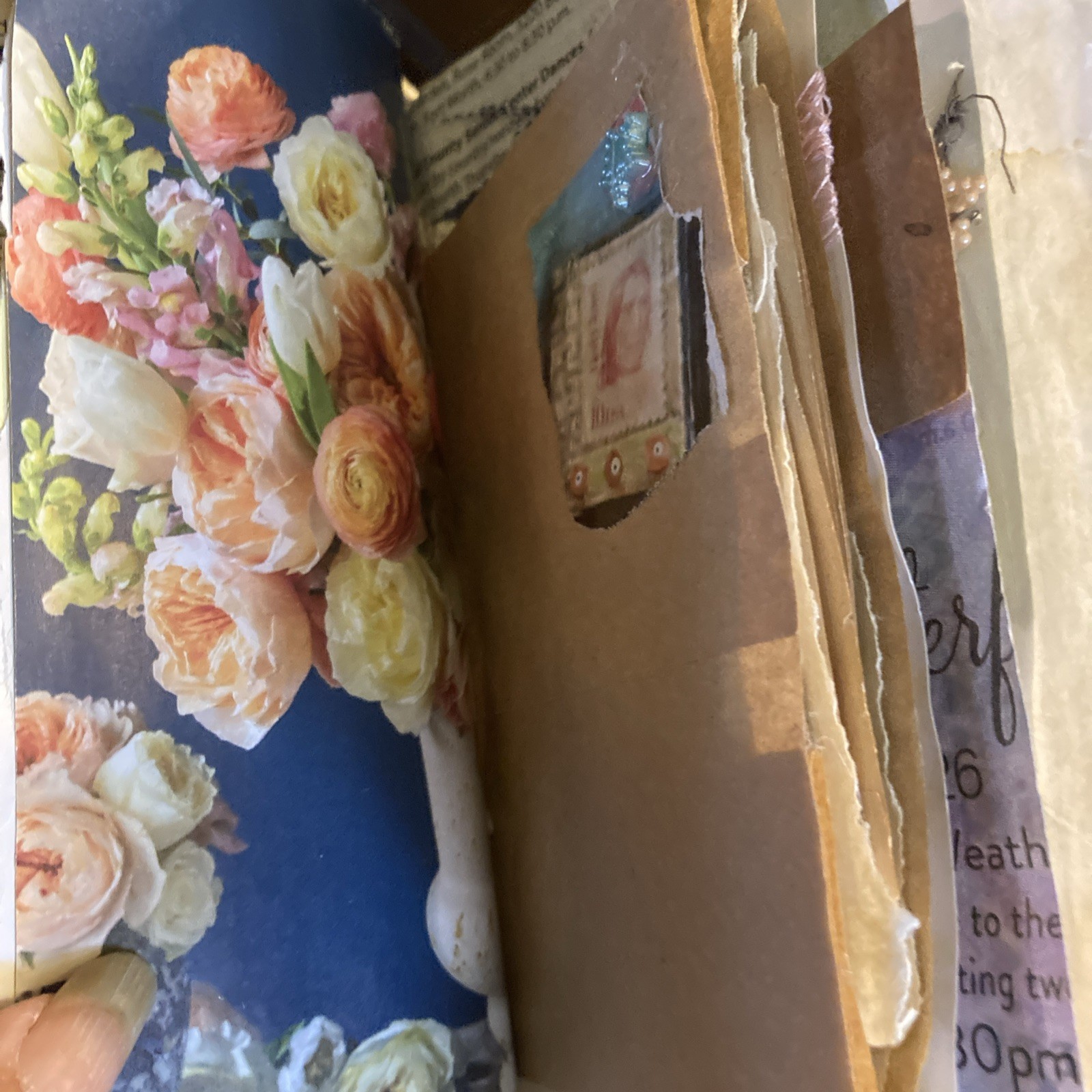 Junk Journal, Grungy, Blooming Table, Coffee Stain