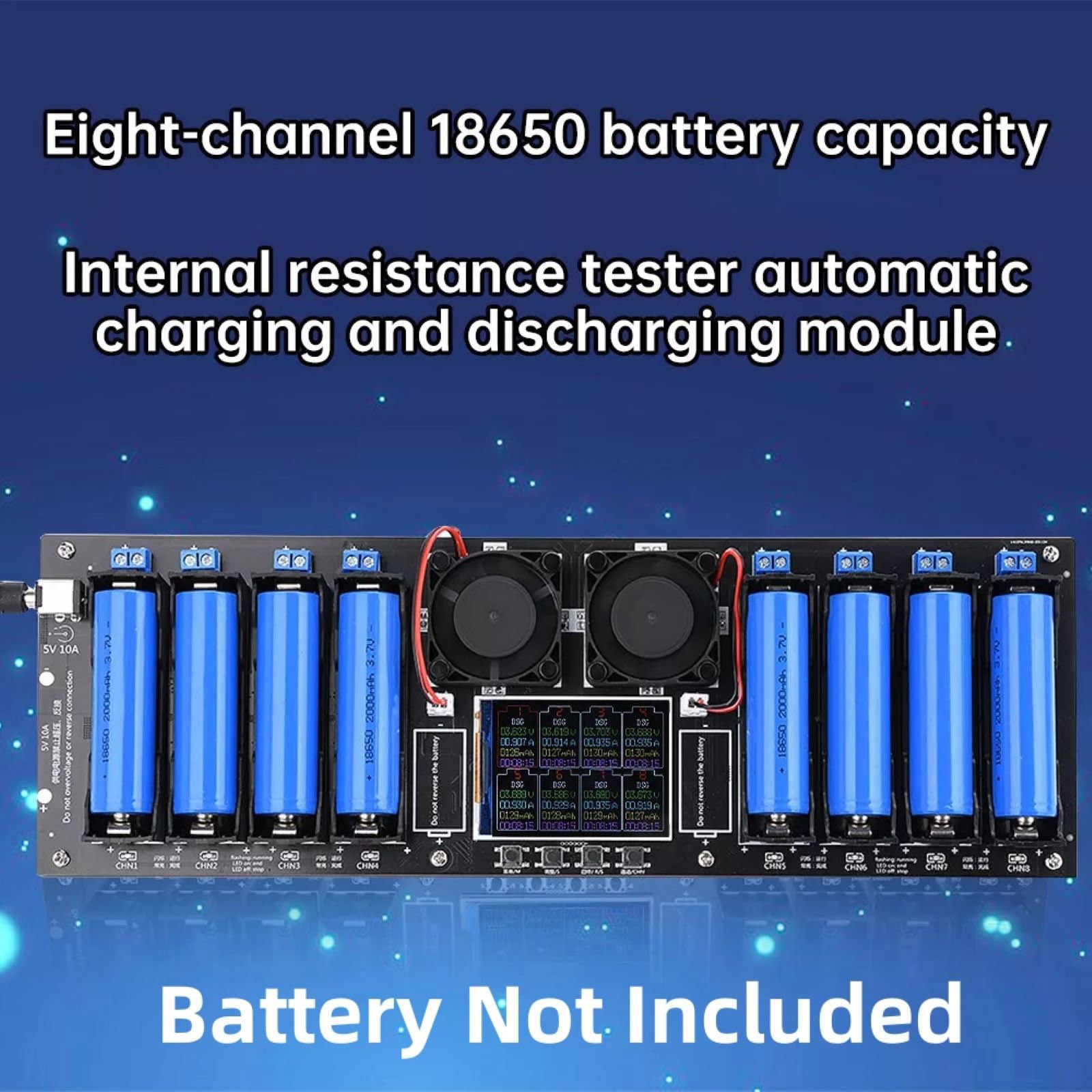 2.4in LCD Screen Internal Resistance Tester Apply 18650 battery holder