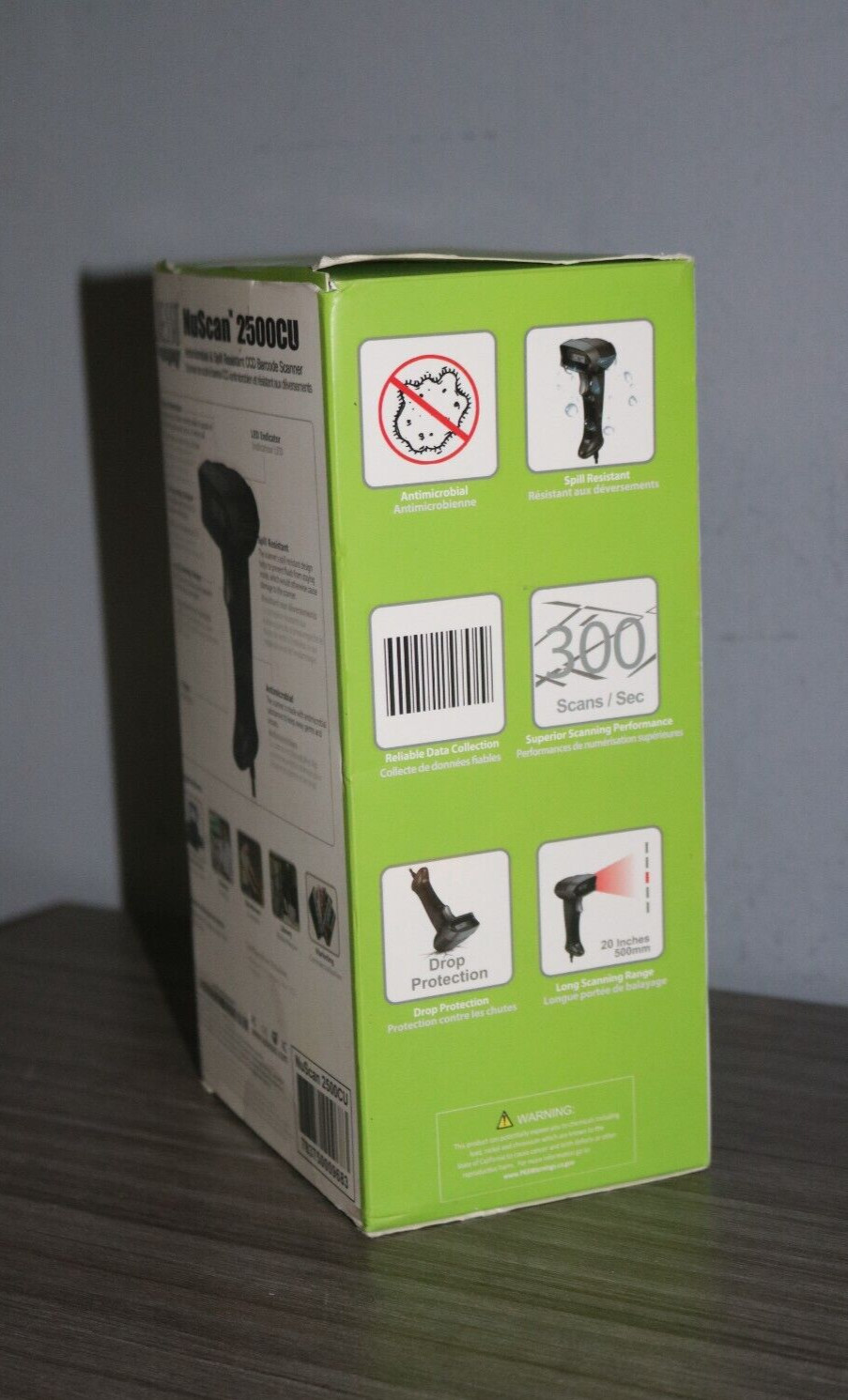 Adesso NuScan 2500CU Spill Resistant Antimicrobial CCD Barcode Scanner.