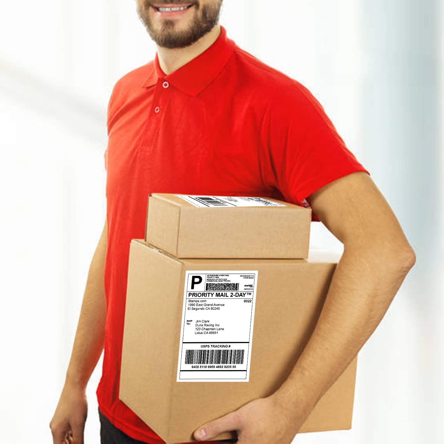 200~1000 8.5×5.5 Half Sheet Shipping Labels Strong Adhesive Sticker 2 Per Sheet