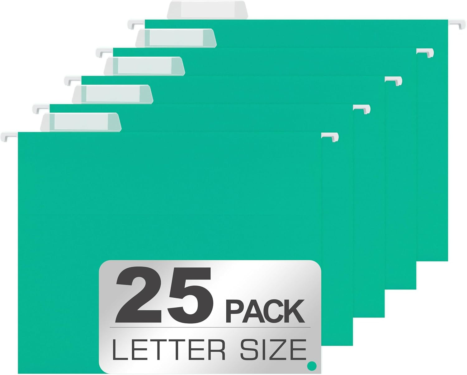 25 Packs Hanging File Folders,Bright Green Hanging File Folders Letter Size,Hang