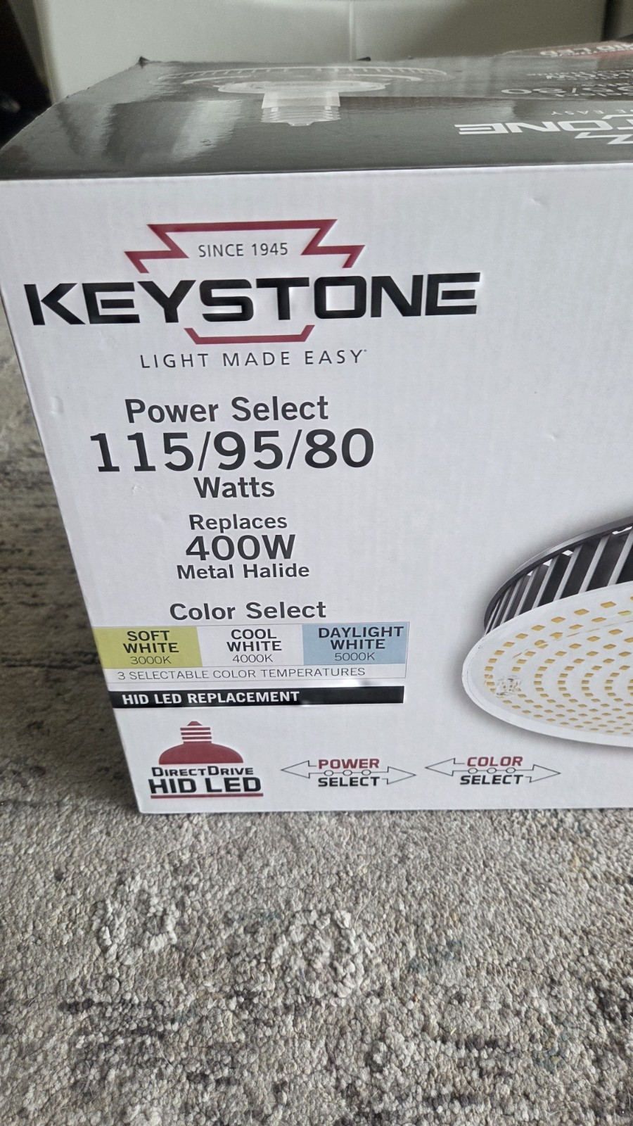 B3 Keystone LED HID High Bay Retrofit 400W Light KT-LED115PSHID-V-EX39-8CSB-D