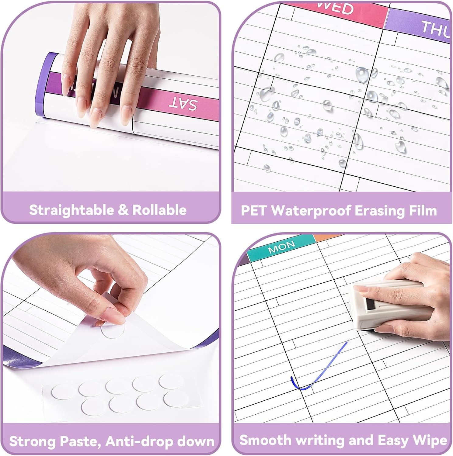 Large Dry Erase Calendar For Wall – Undated 3 Month Calendar, 28» x 40»,…