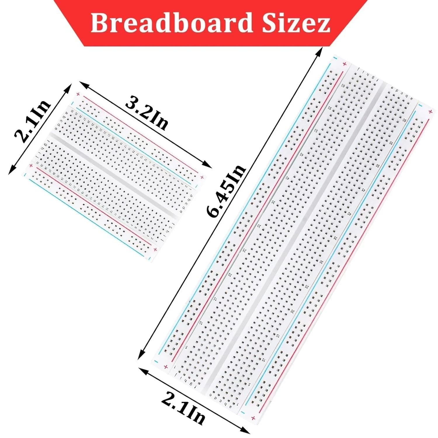 6 PC MB-102 830 Point Prototype PCB Solderless Breadboard Protoboard Kit