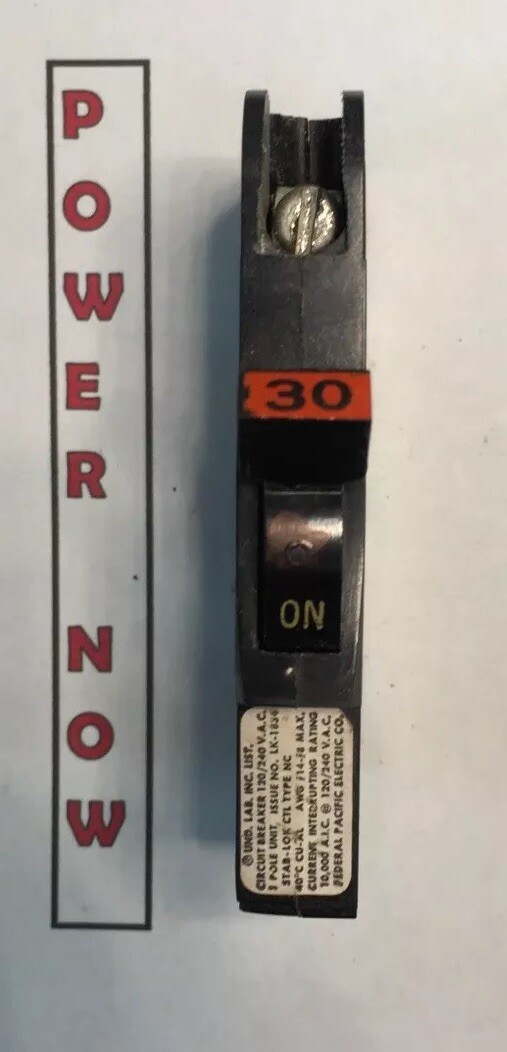 Federal Pacific FPE Stab-Lok Breaker 1 Pole 30 Amp 120V Thin – Ships Today