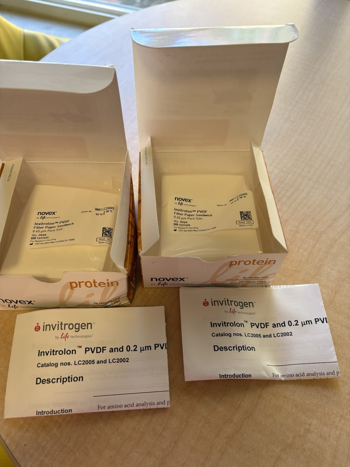 20/Pk INVITROGEN LC2005 Invitrolon PVDF Filter Paper Sandwich 0.45μm, 2 Packs