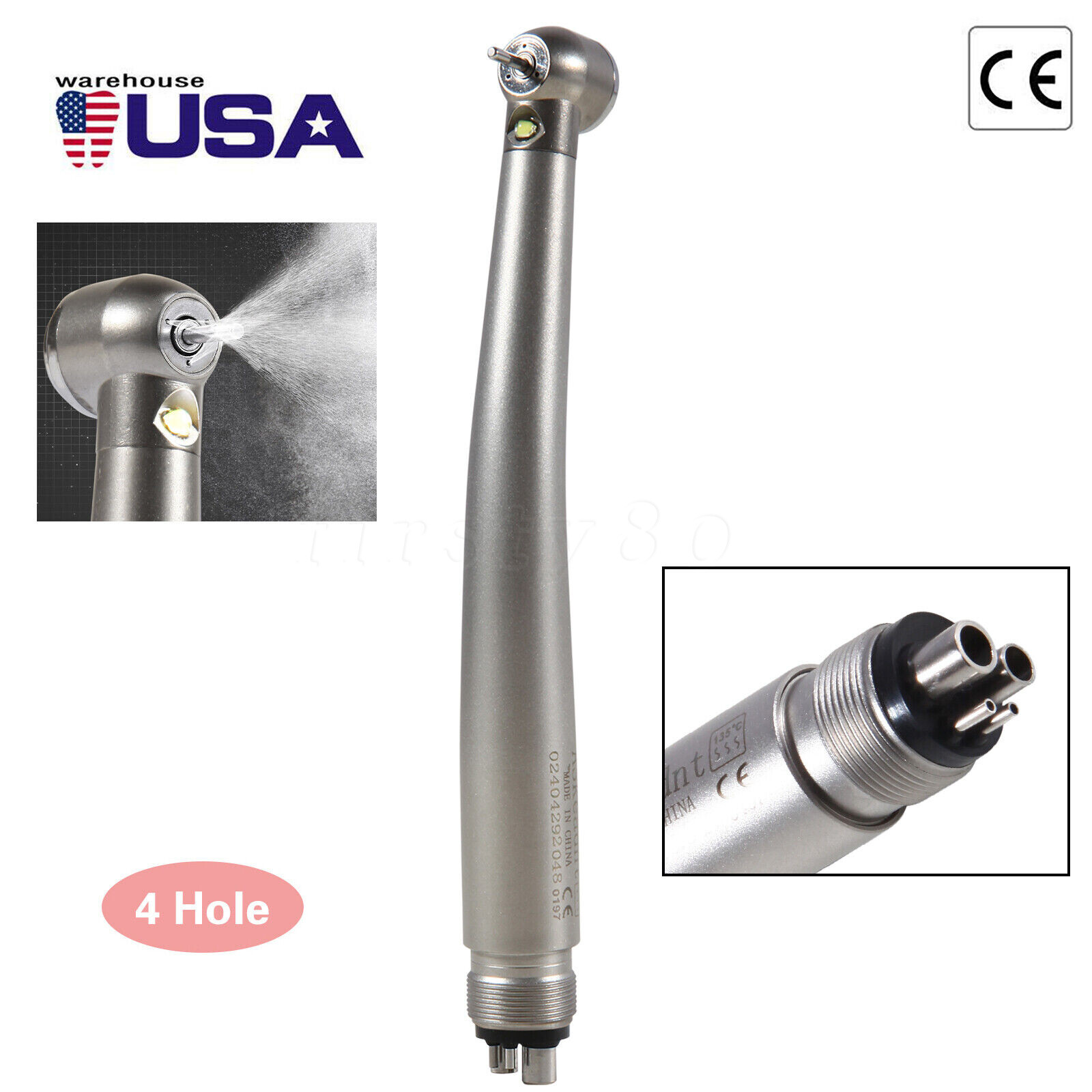 Askeadnt Dental LED E-generator Fiber High Speed Handpiece Air Turbine 4 Holes