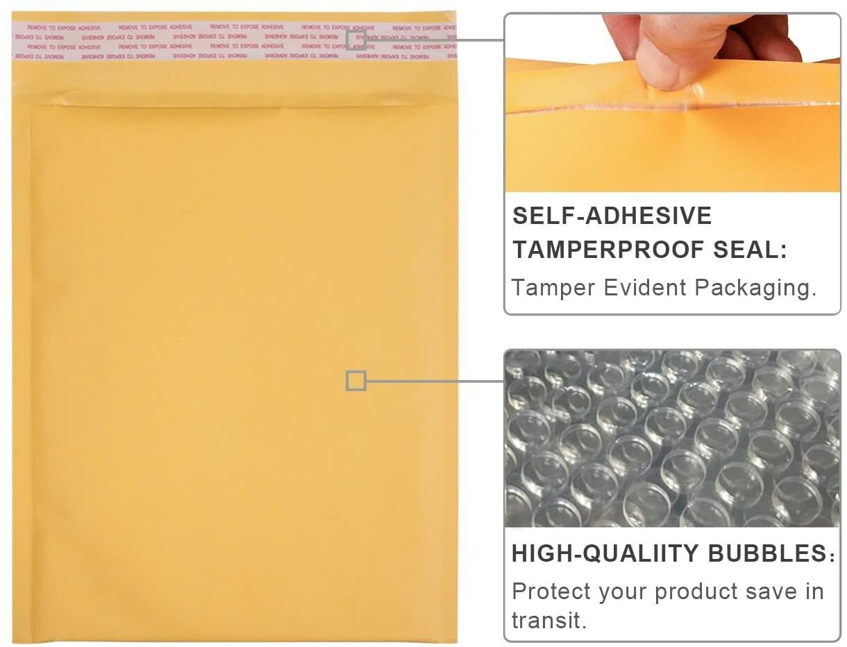 #0 6×10 Kraft Bubble Mailers – Self-Seal Padded Envelopes | 100/250/500 Packs