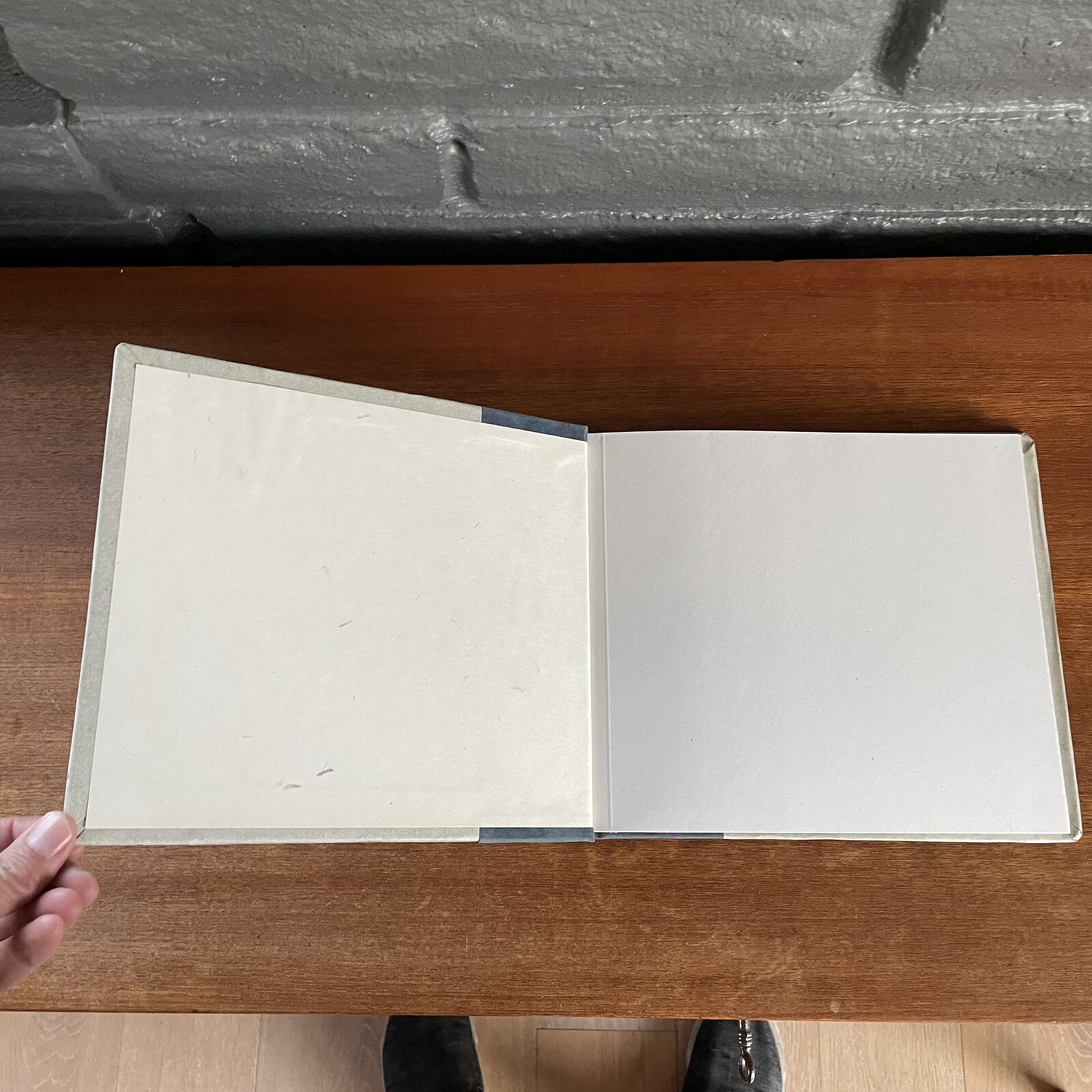 Vintage Unused Blank Book Blue Gray Paper Brads Binding 11.25 x 8.75 in