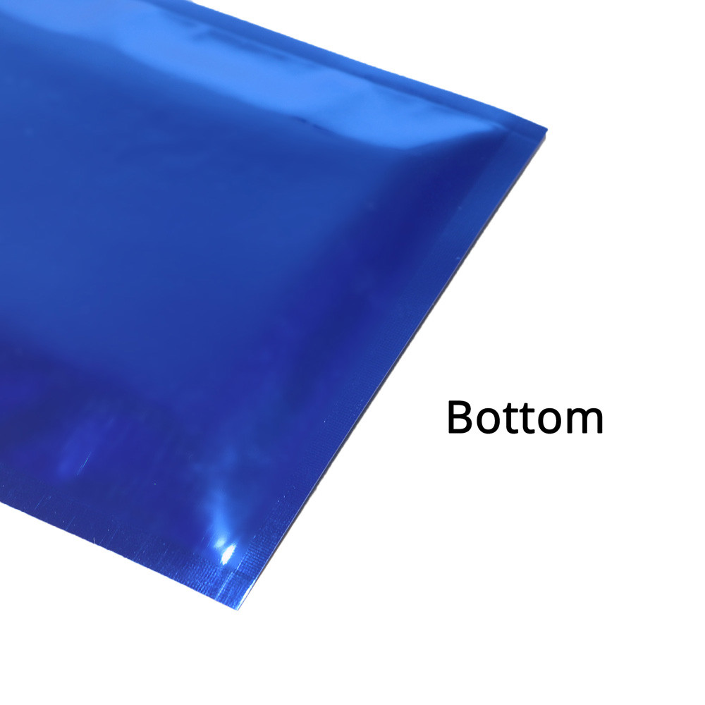 4x6in Both Sided Glossy Blue Foil Mylar Zip Seal Bag w/ Heat Sealing Machine B31