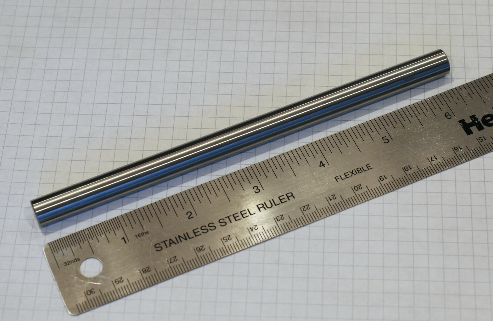 Hardened Polished Stainless Steel Rod, 10 mm (0.394″) Diameter x 160 mm Length
