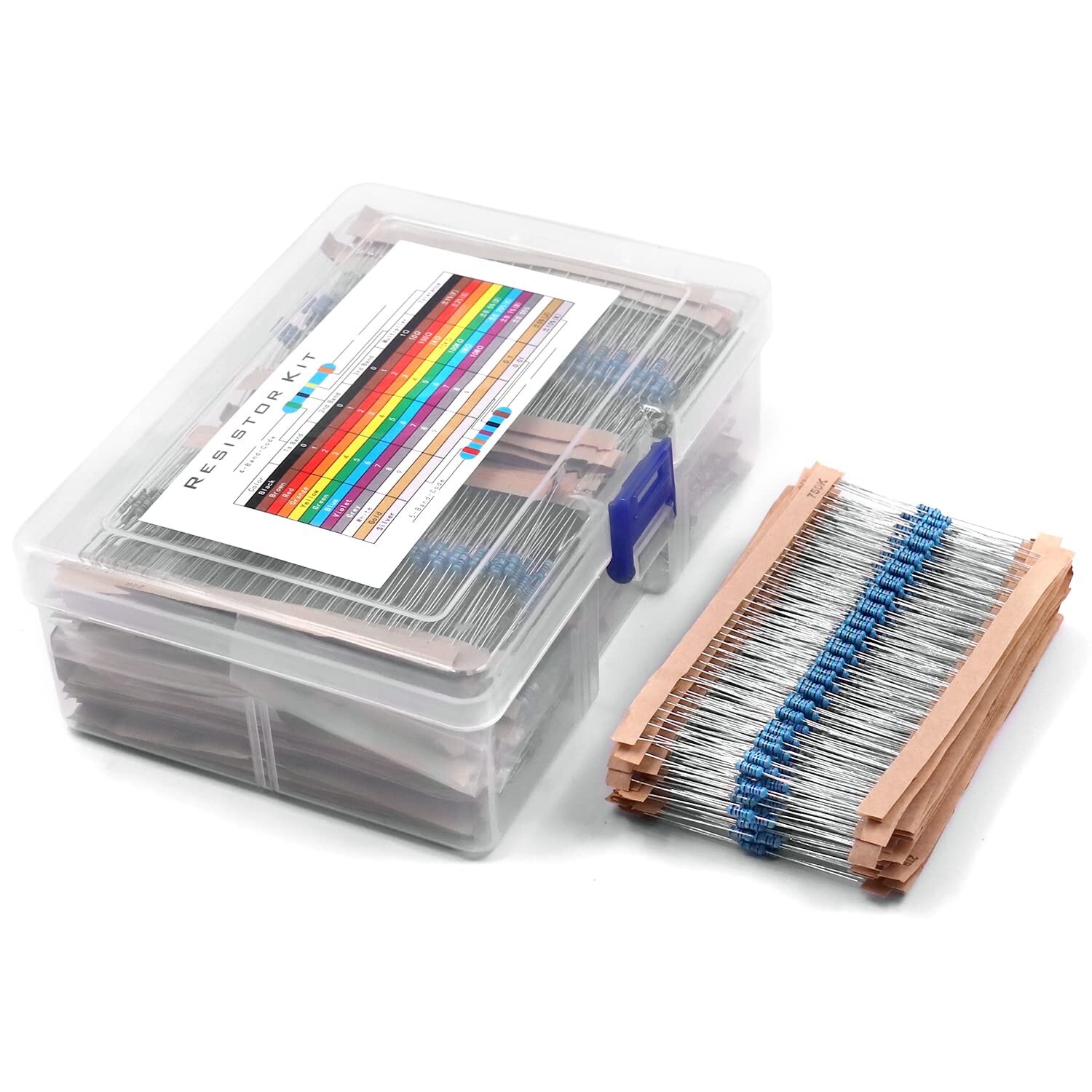 1.092 / 5.000 2600 piezas Kit de resistencias de 130 valores 1/4W 0,25 vatios 1