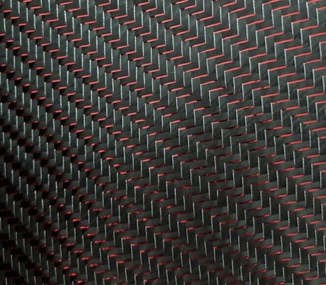 Metallic Carbon Fiber&Red&Silver Reflection Mixed Fabric Twill Cloth 50cm*100cm