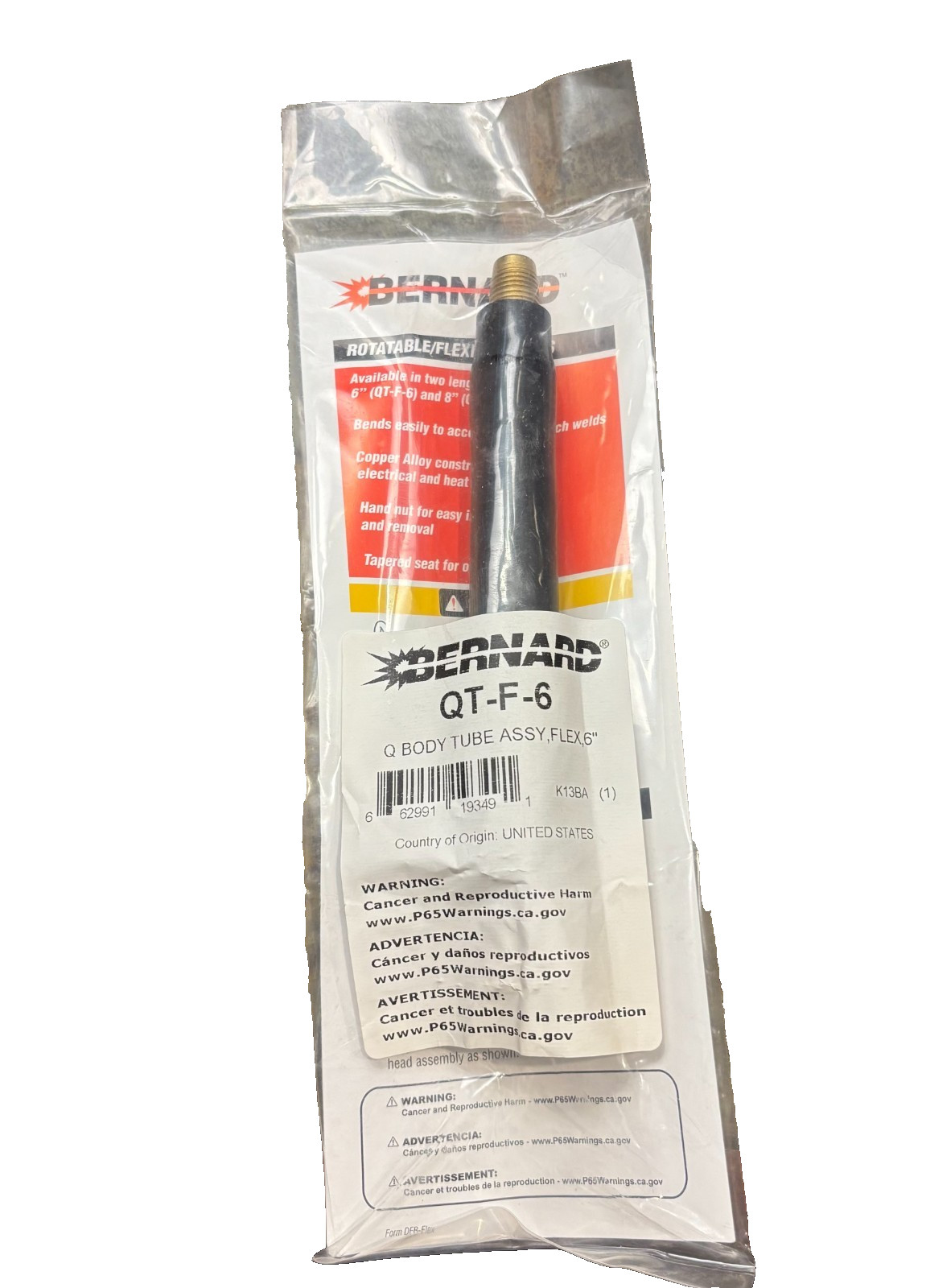 NEW Bernard – QT-F-6 – Flex Neck Body Tube Assy, Flex 6″
