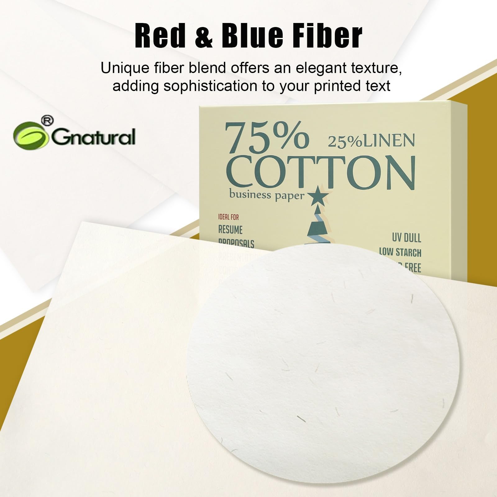75% Cotton 25% Linen Business Paper, Ivory 85gsm 8.5″W x 11″L 85 GSM,