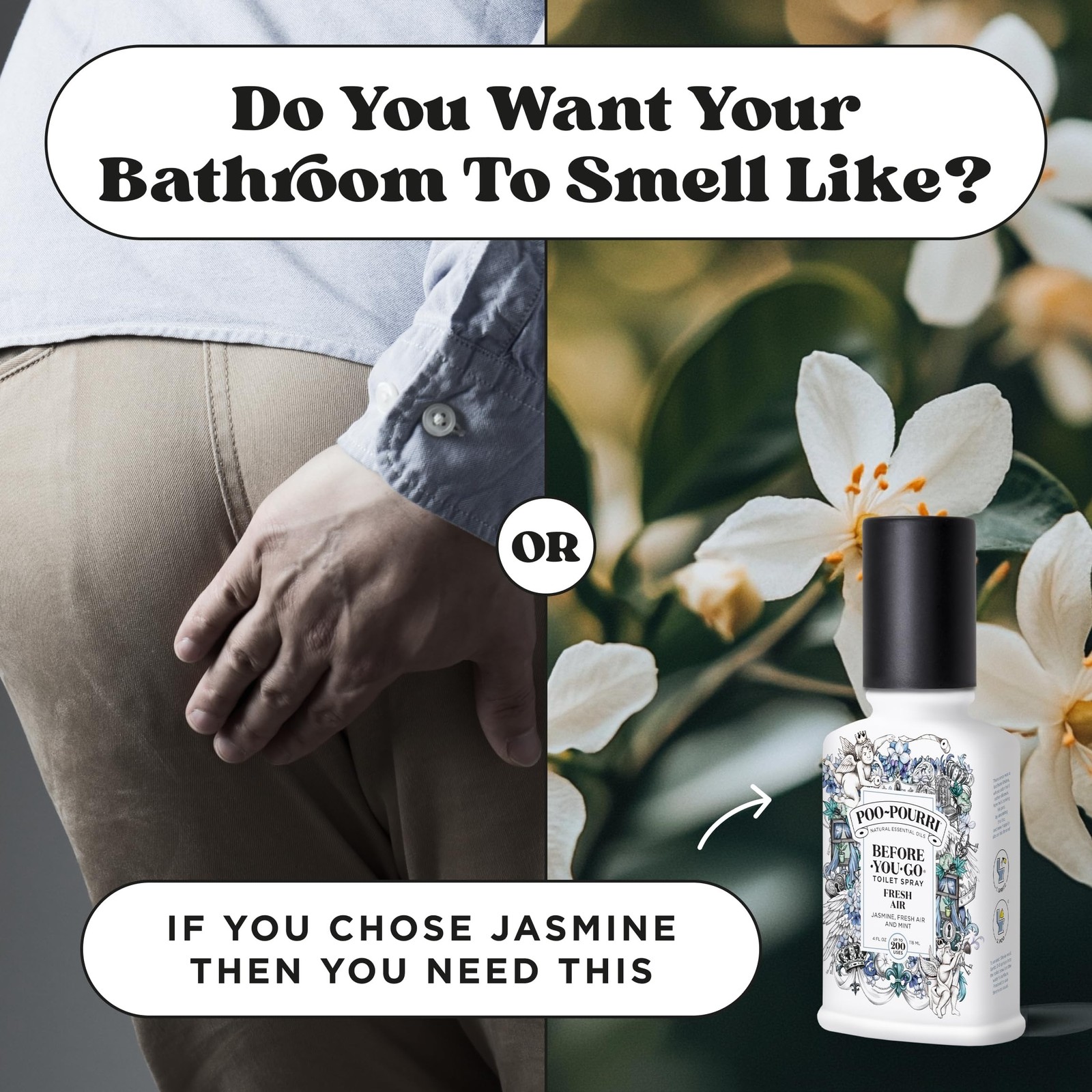 Poo-Pourri Before-You-Go Toilet Spray, Fresh Air, 4 Fl Oz, Up to 200 Uses, Ba…