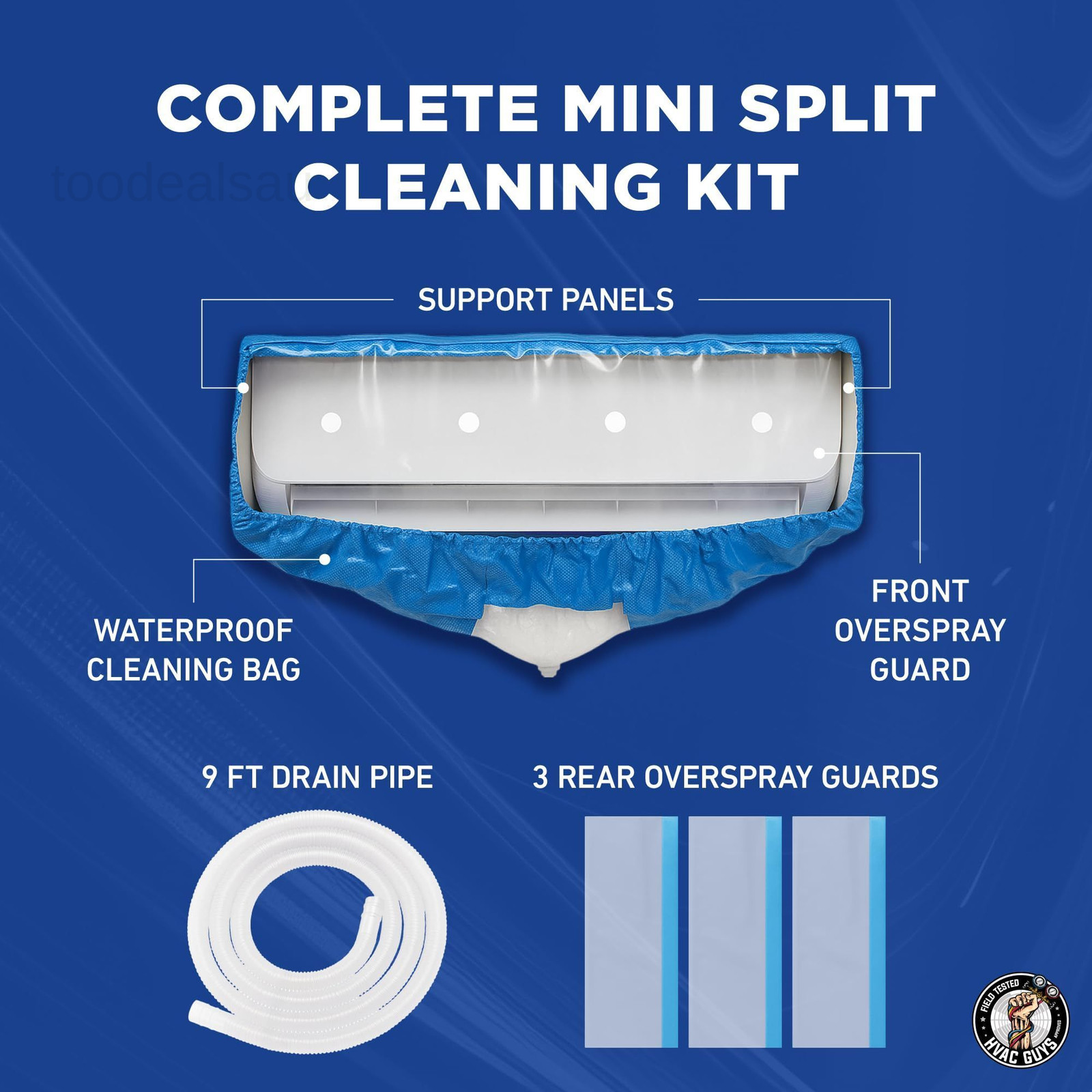 Mini Split Cleaning Bag | 360 Small (For Systems 27in – 35in), Light Blue
