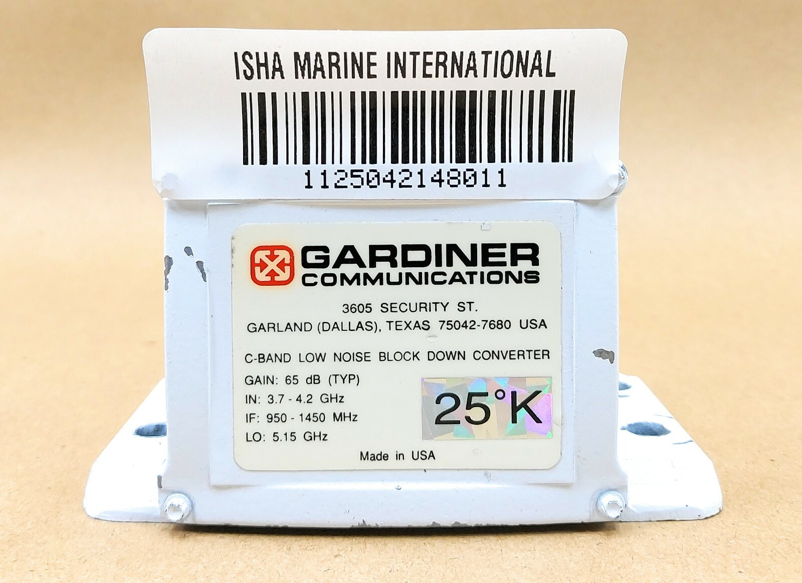 Gardiner Communications 65 dB C-Band Low Noise Block Down Converter