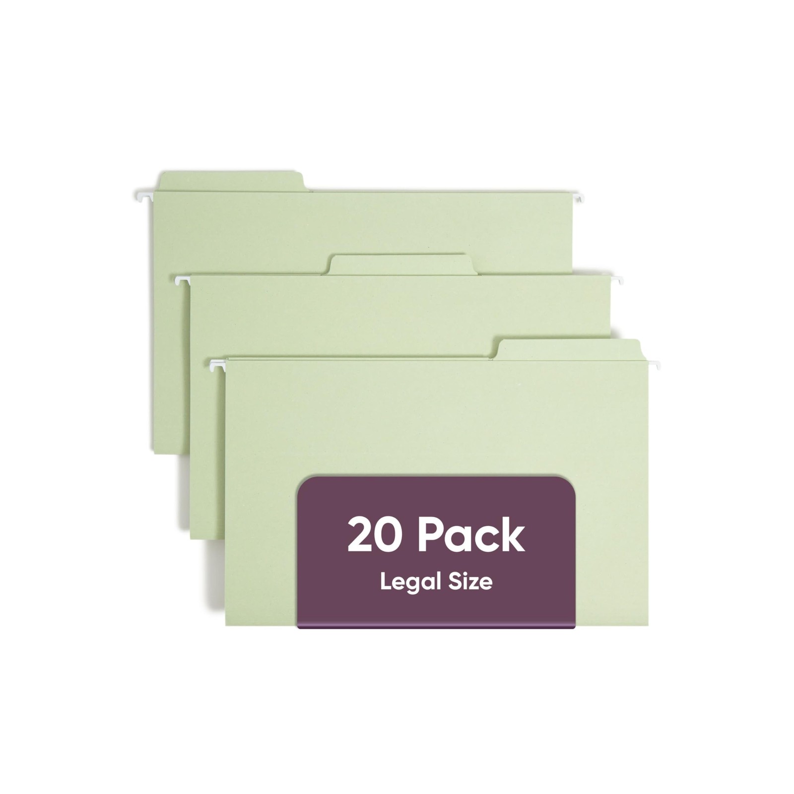 Hanging File Folders Legal Size 1/3 Cut Tab 20 Count Moss Smead 64083 FasTab